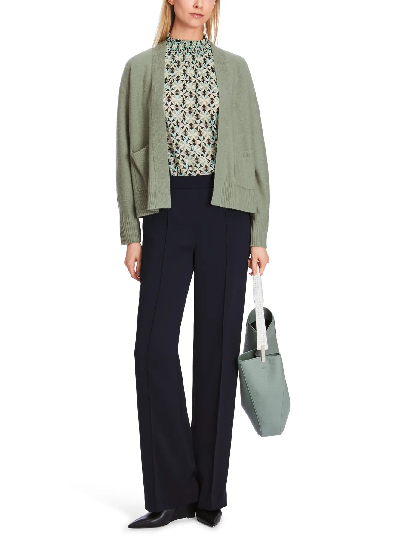 MARC CAIN XC 39.12 M51 Edler Cardigan Rethink Together Kaschmir-Mix Frozen Sage Grün