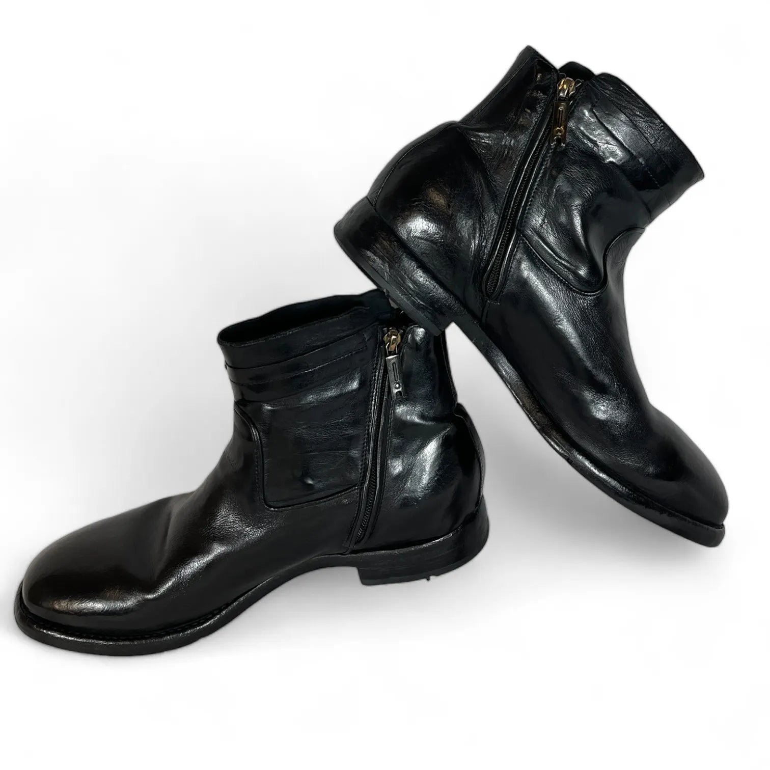 LEMARGO AB11A RANCH HEZE HERREN LEDER STIEFELETTE NERO.
