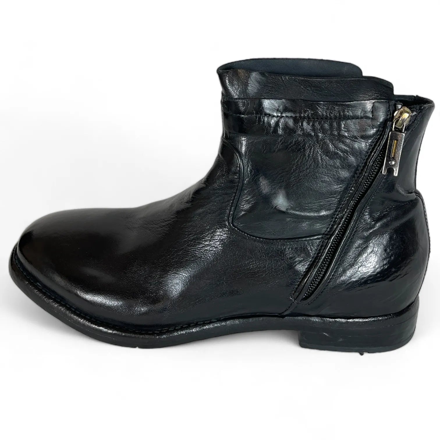 LEMARGO AB11A RANCH HEZE HERREN LEDER STIEFELETTE NERO.
