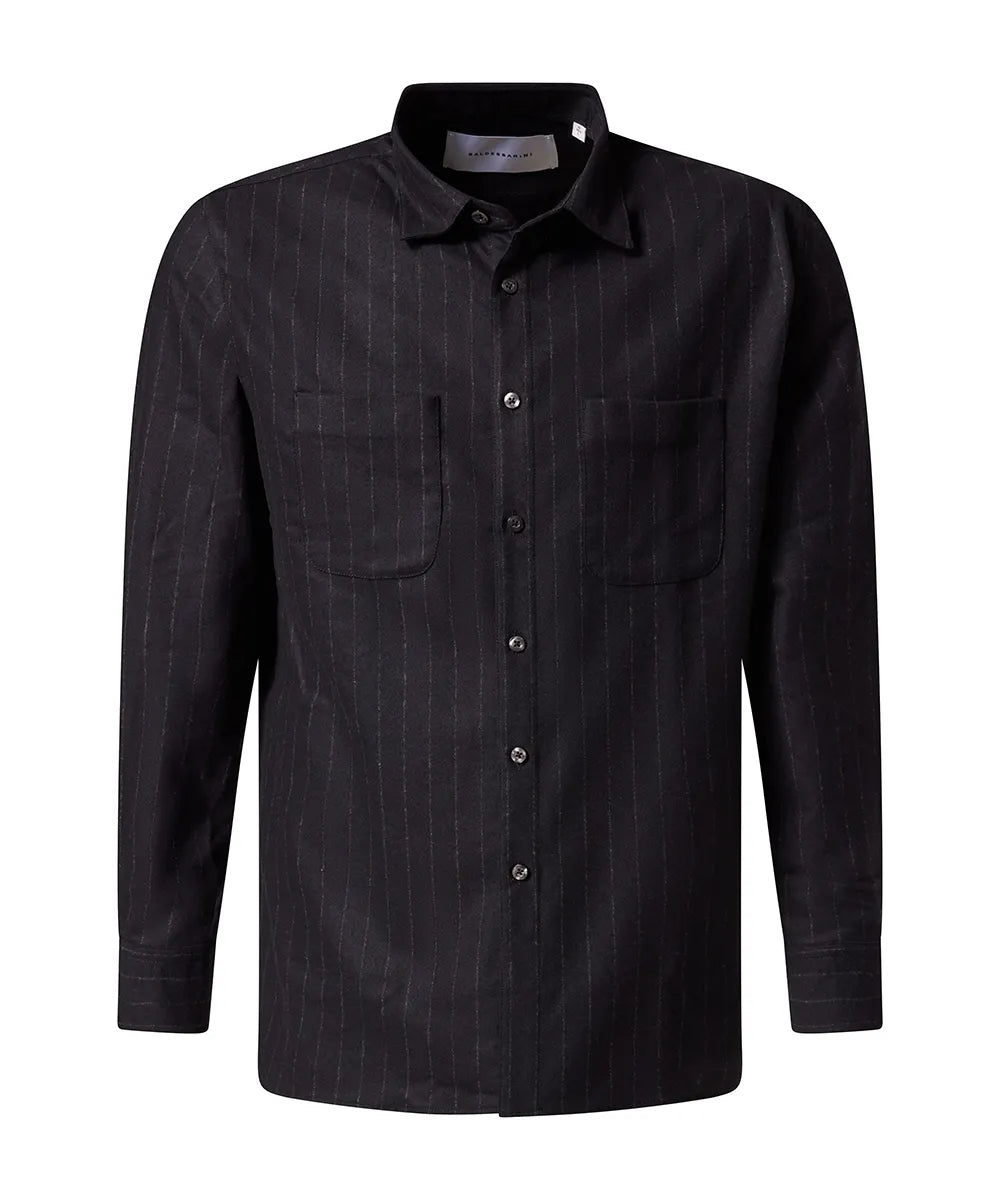 Baldessarini B3 56001.3603 BLD-Billy-1 Herren Nadelstreifen Hemd monument stripe dunkelgrau