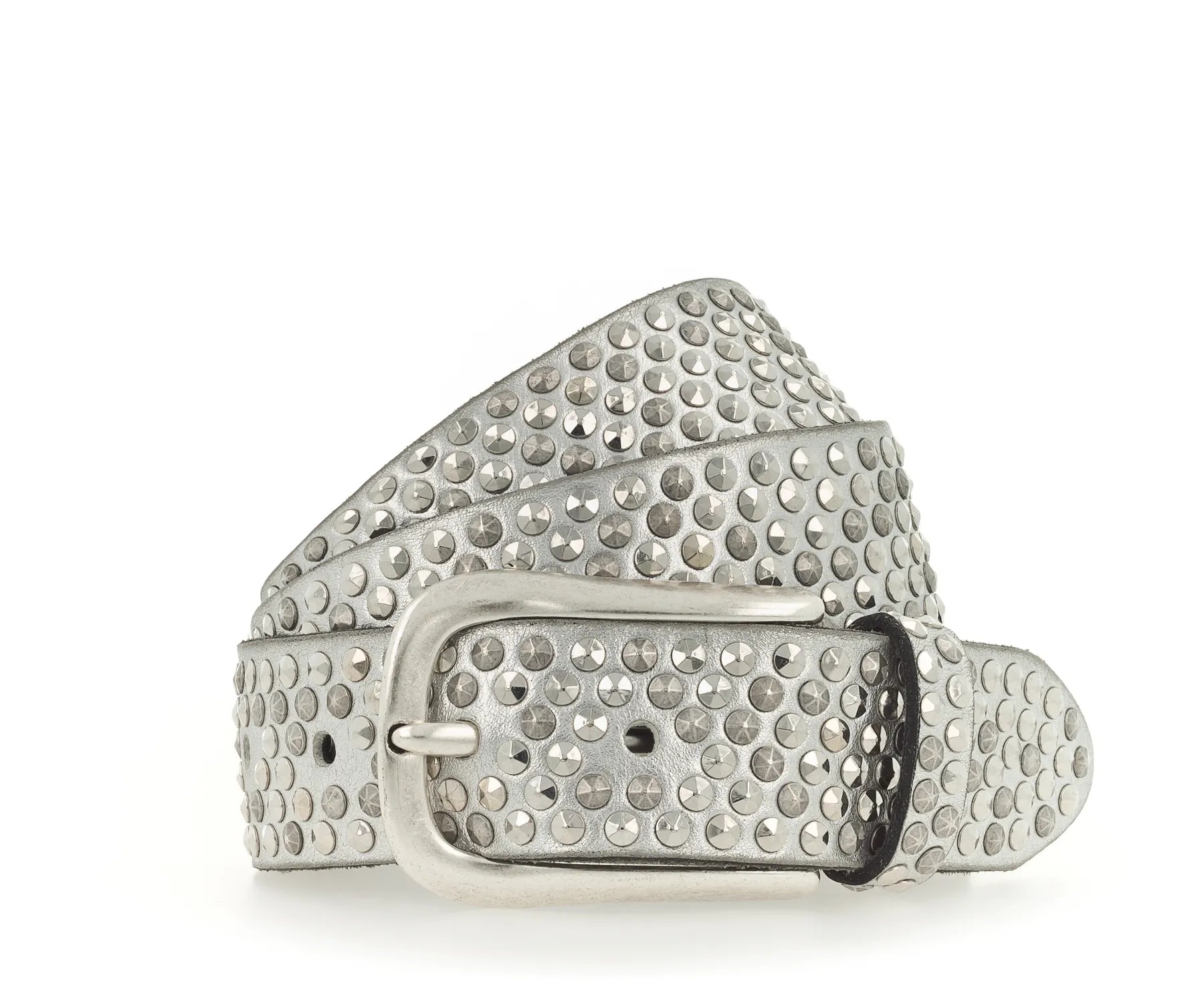 B.BELT
BB1125L28 Gabriella 35 mm Vollleder-Nietgürtel Silber
