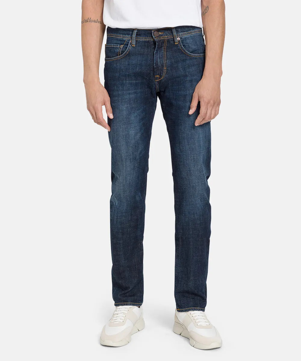 Baldessarini B1 16502.1212 BLD-Jack Herren Jeans blau dark blue used mustache