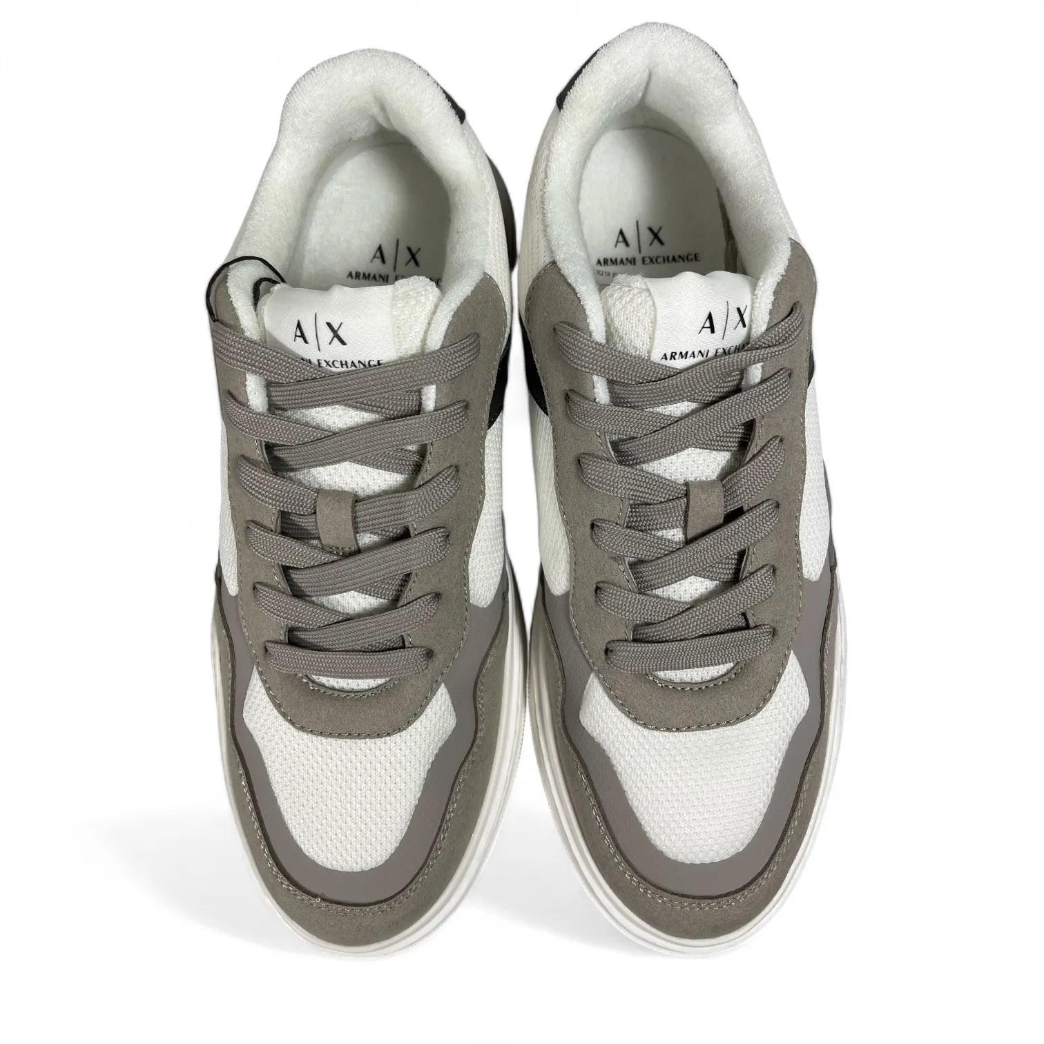 ARMANI EXCHANGE XUX218 XV856 HERREN SNEAKER LEDER ROPE+OFF WHITE