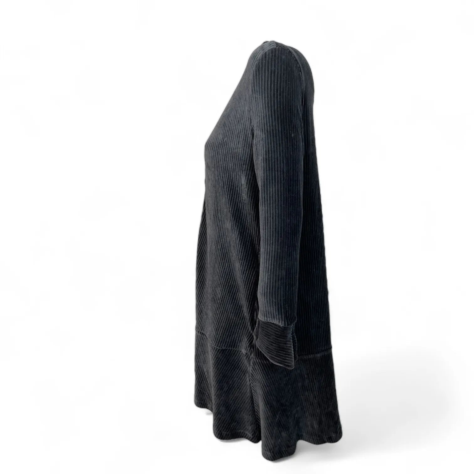 SOLDOUT S440 8050 DAMEN KLEID WEICHER SAMTCORD SCHWARZ.