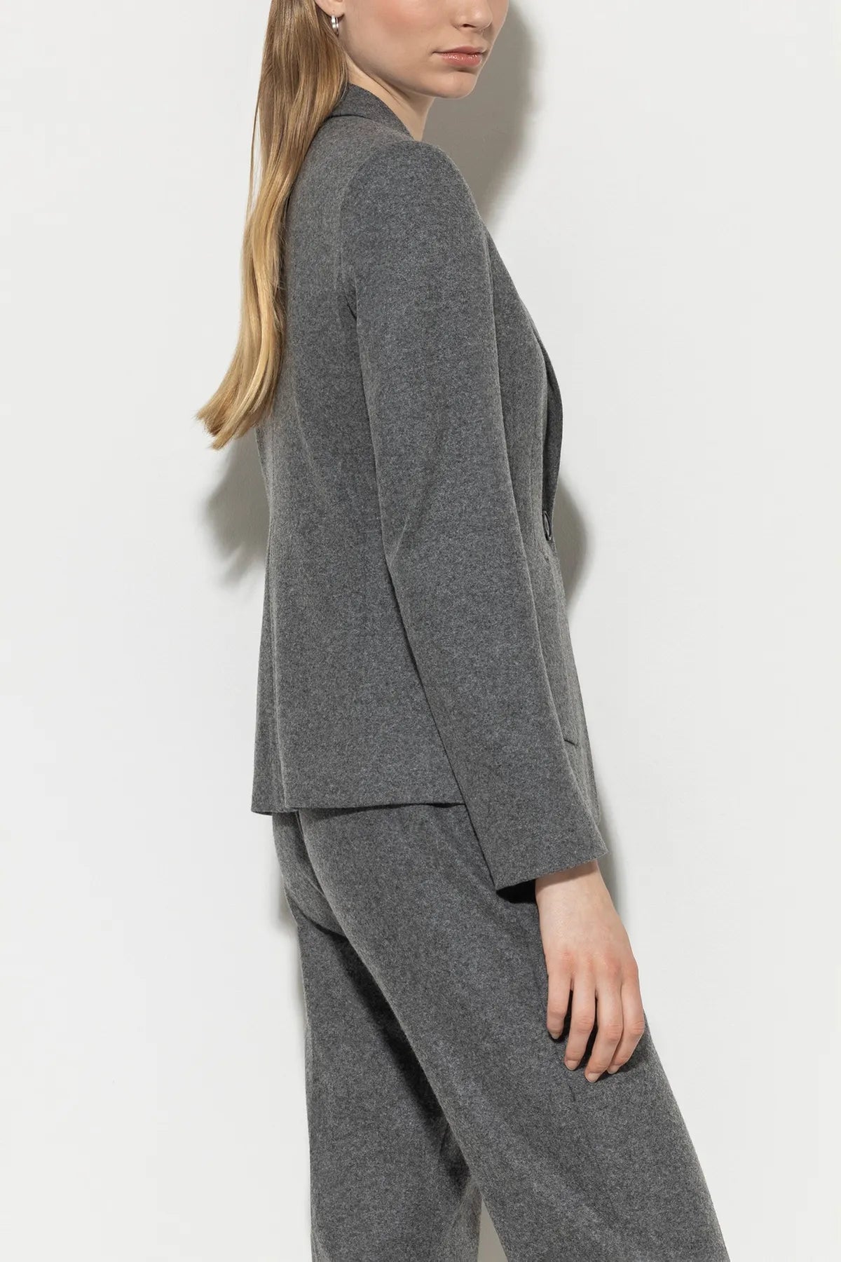 LUISA CERANO
408289/3309 Damen Flanell-Blazer Woll-Mix Stretch Grau dark grey melange