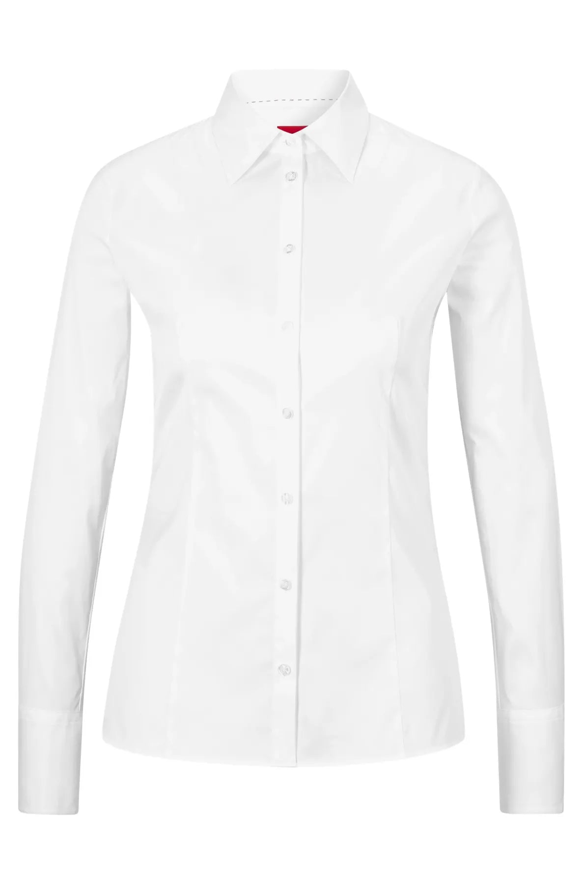 HUGO 50416895 The Fitted Shirt 10211515 01 Damen Bluse White Weiss