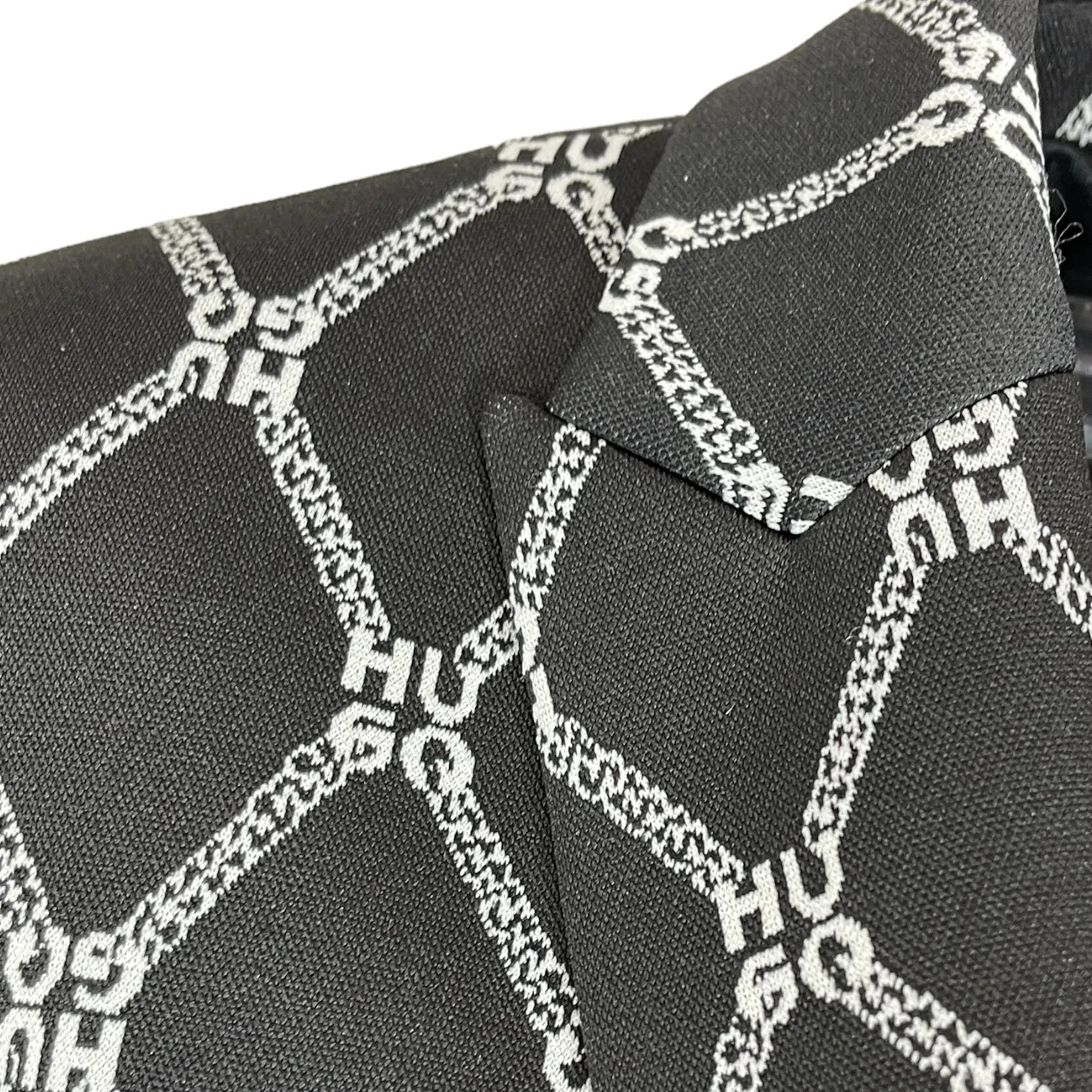 HUGO 50517954 Almina 10261443 01 Damen Sakko Logo-Muster Schwarz