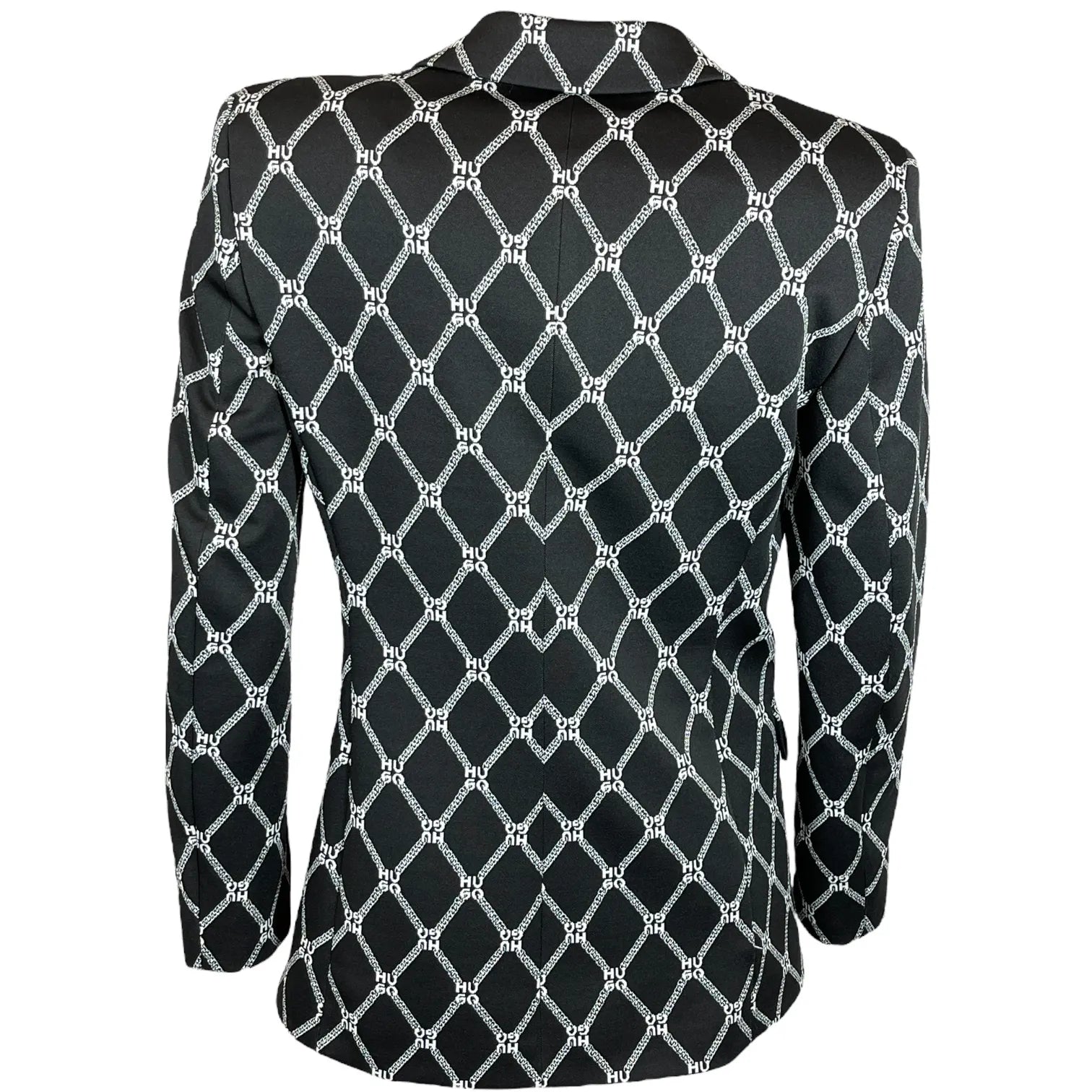 HUGO 50517954 Almina 10261443 01 Damen Sakko Logo-Muster Schwarz