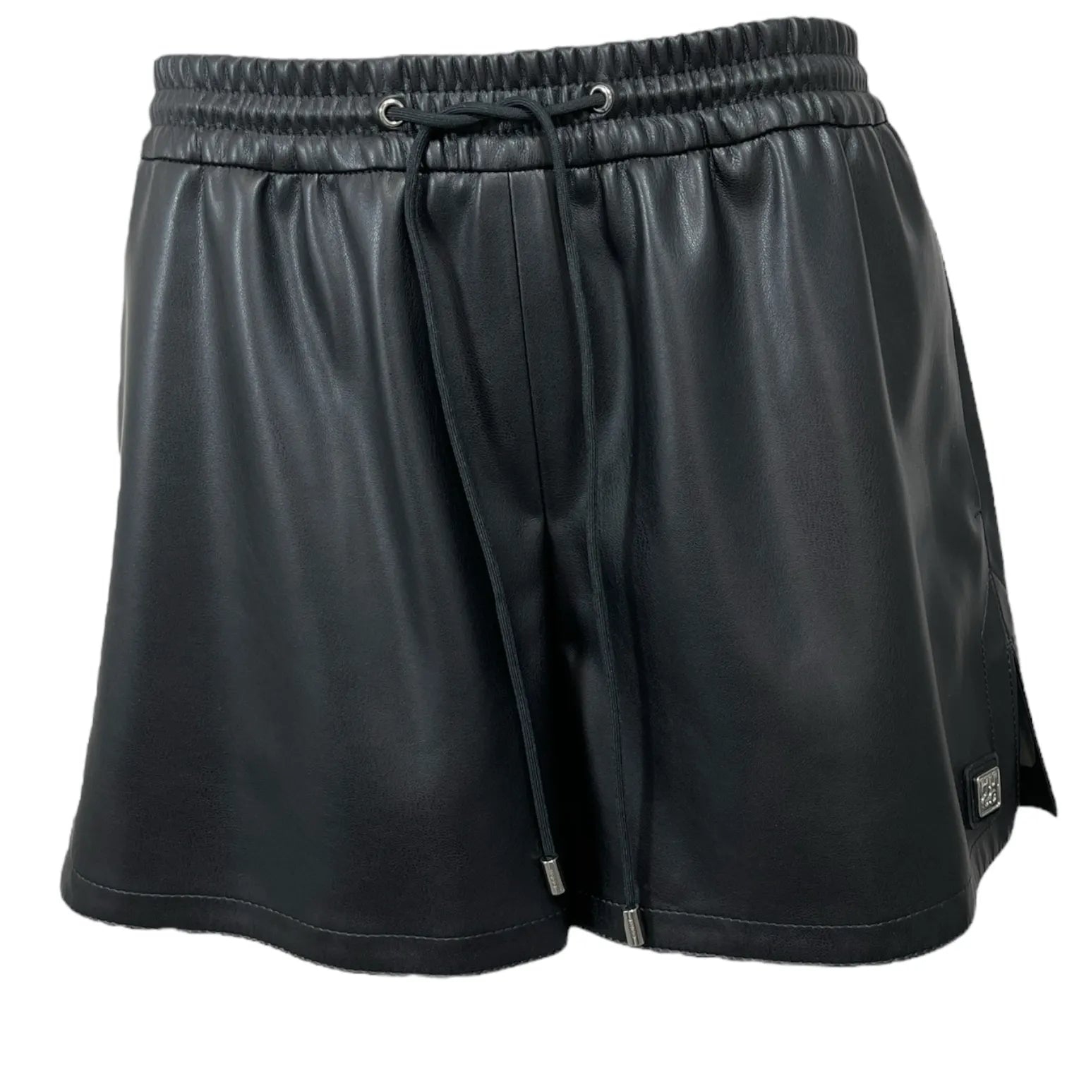 HUGO 50510908 Hesar-1 10243664 01 Damen Shorts in Lederoptik Schwarz