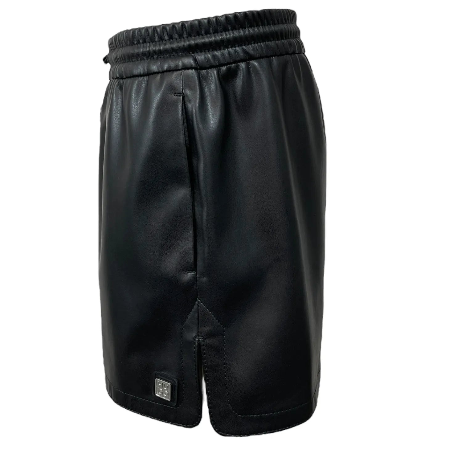 HUGO 50510908 Hesar-1 10243664 01 Damen Shorts in Lederoptik Schwarz