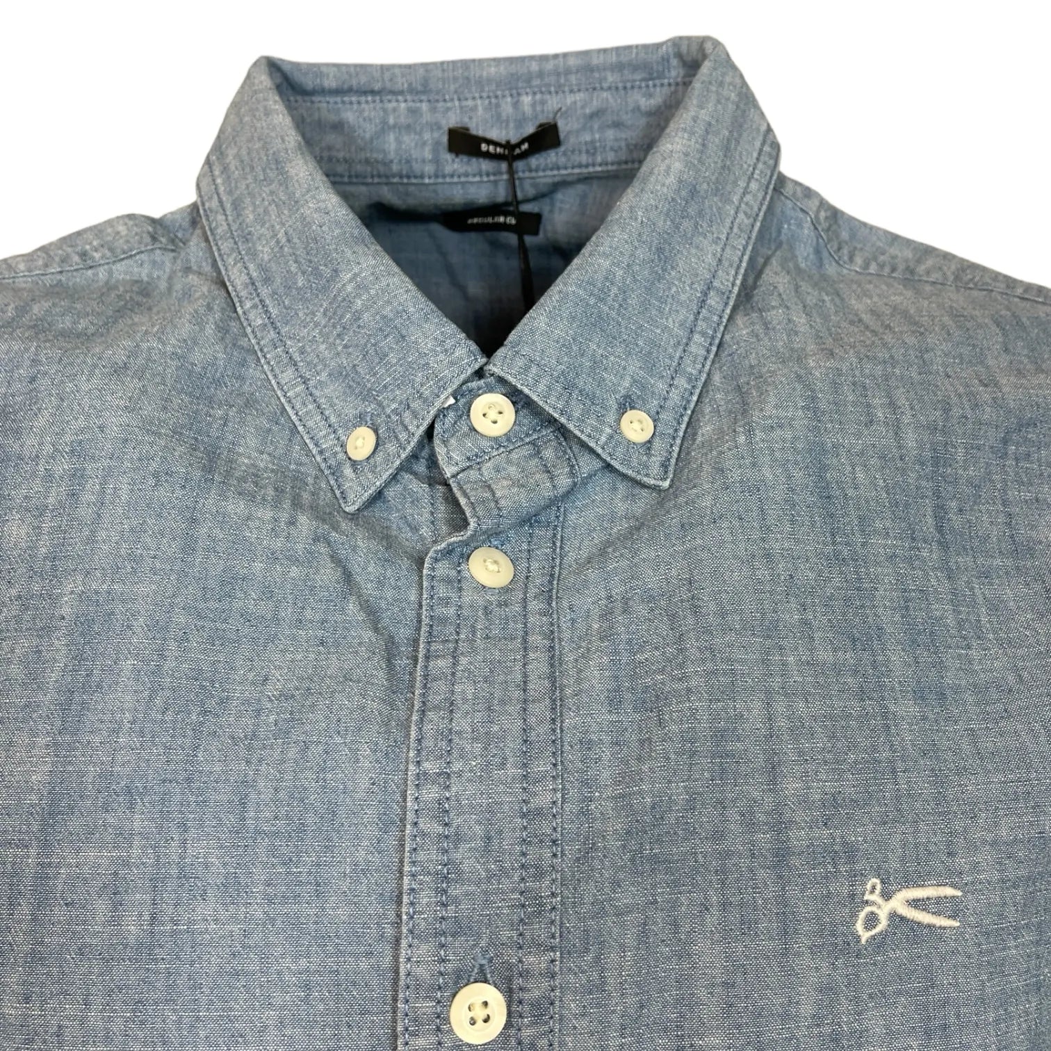 DENHAM 01-24-04-40-040 RICH REG SHIRT CHAMBRAY HERREN HEMD BLUE LIGHT