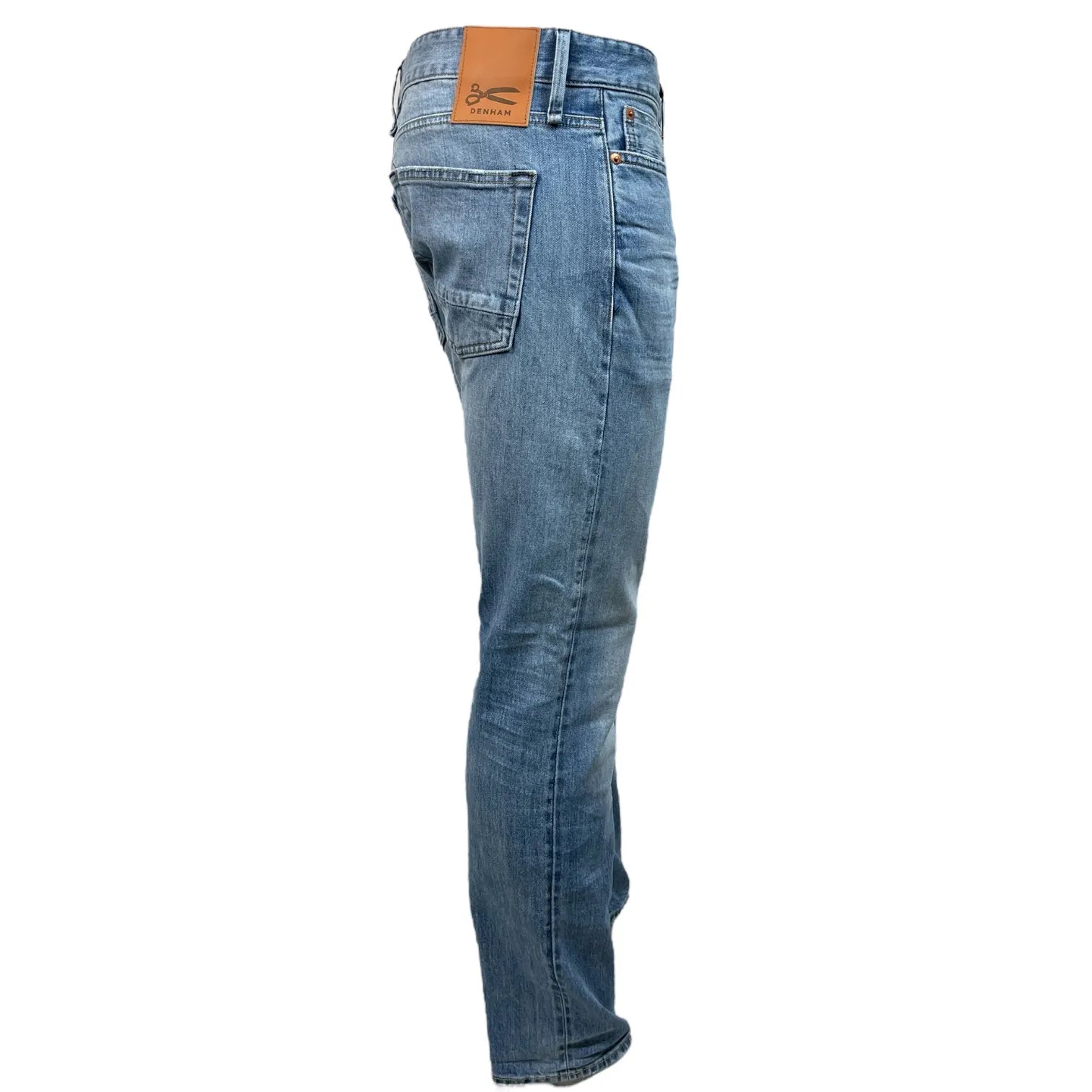 DENHAM 01-24-04-11-017 RIDGE STRAIGHT FIT CSL HERREN JEANS MIT KNOPFLEISTE LIGHT BLUE