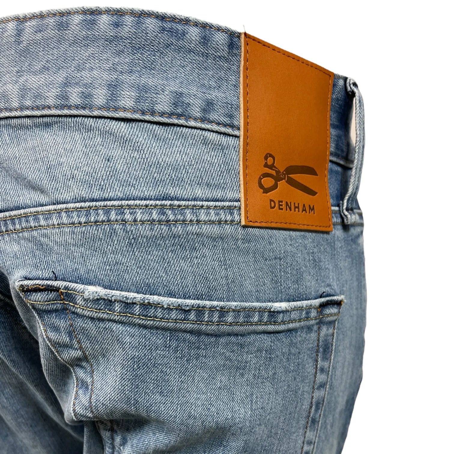 DENHAM 01-24-04-11-017 RIDGE STRAIGHT FIT CSL HERREN JEANS MIT KNOPFLEISTE LIGHT BLUE