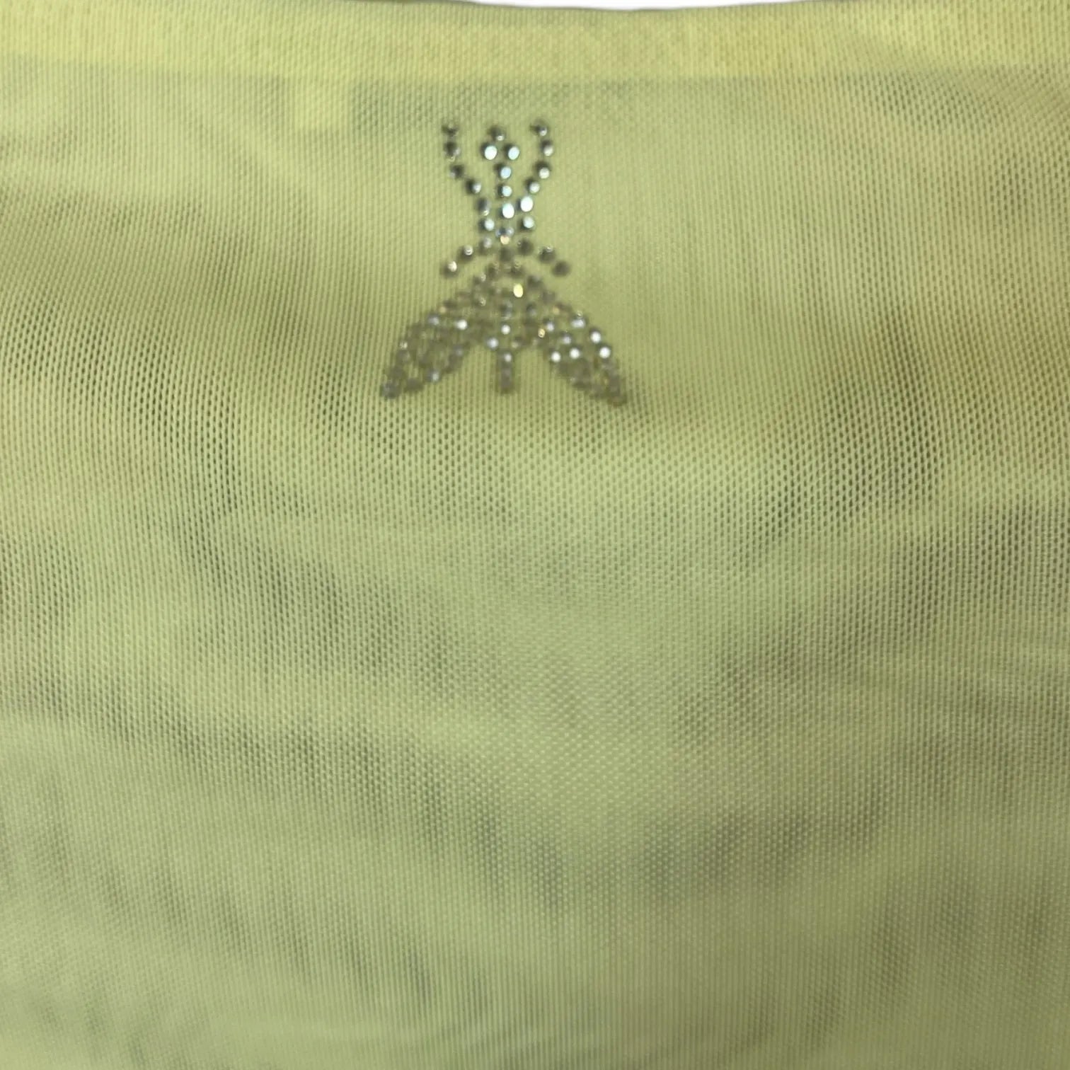 PATRIZIA PEPE 8M1571 J177 Damen Shirt Durchsichtiges Mesh-Top Longsleeve Gelb G568