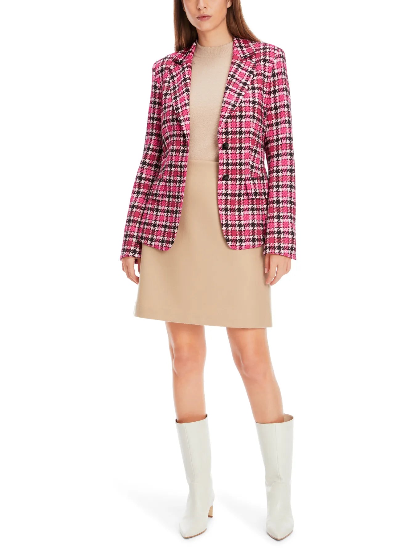 MARC CAIN
XC 34.11 J49 Kurzer Blazer mit Karoprint dragon fruit