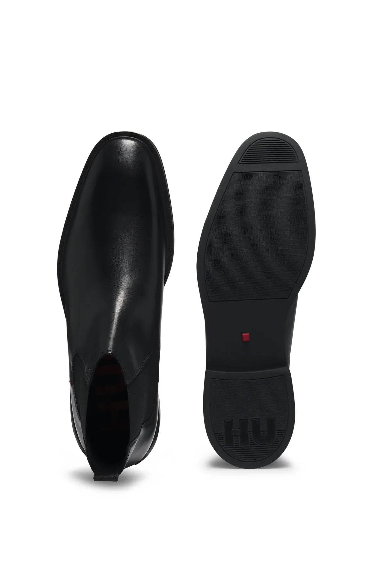 HUGO 50529072 Gryff_Cheb_lt Herren Chelsea Boots aus Leder mit roter Signature-Naht