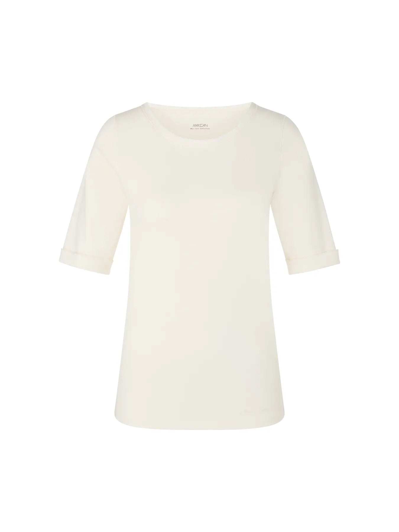 MARC CAIN YC 48.13 J15 T-Shirt mit Turn-up-Ärmeln bright ecru