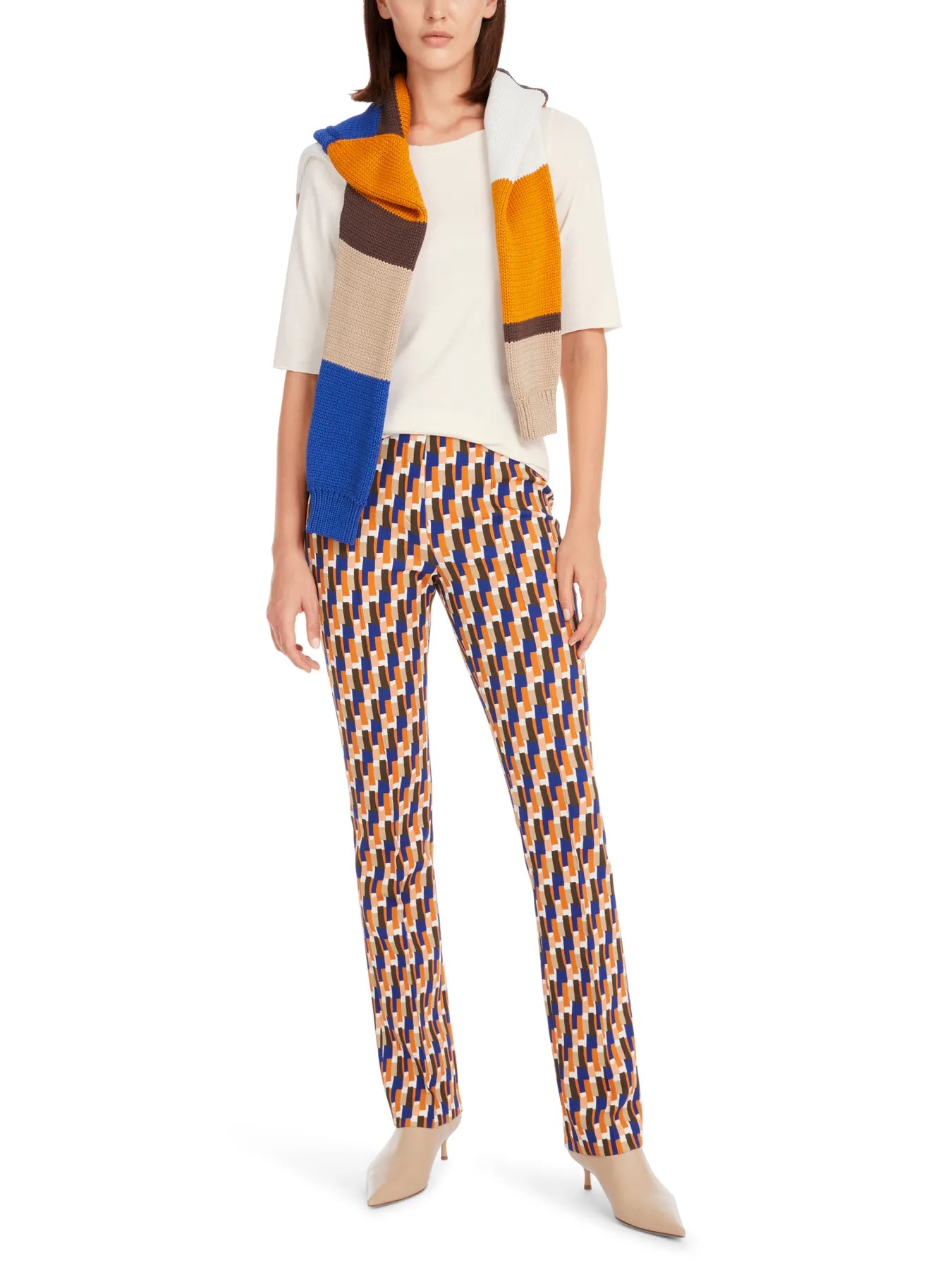 MARC CAIN YC 48.13 J15 T-Shirt mit Turn-up-Ärmeln bright ecru