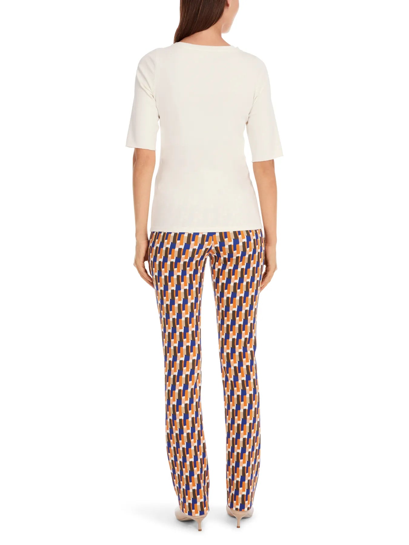 MARC CAIN YC 48.13 J15 T-Shirt mit Turn-up-Ärmeln bright ecru