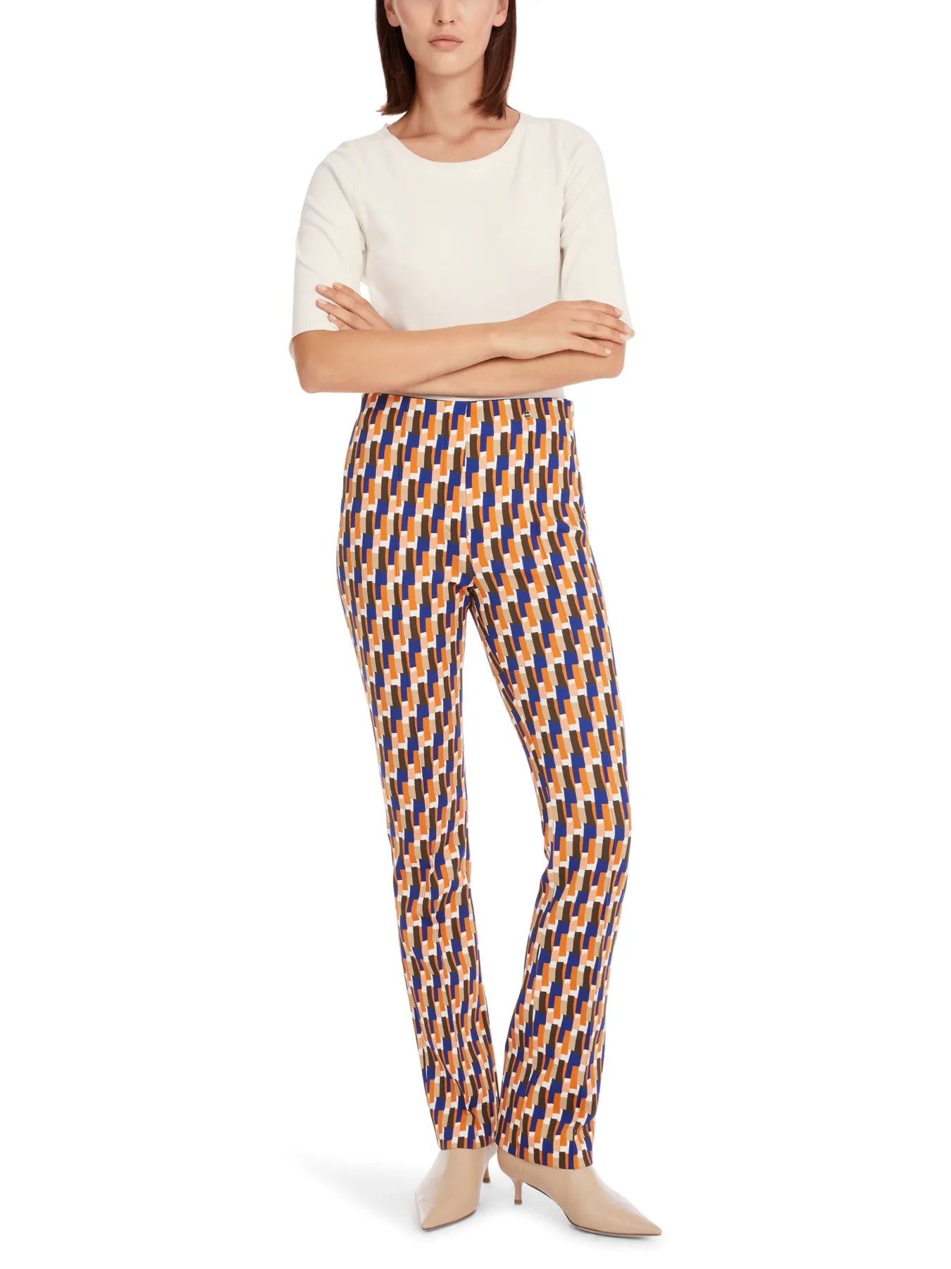 MARC CAIN YC 48.13 J15 T-Shirt mit Turn-up-Ärmeln bright ecru