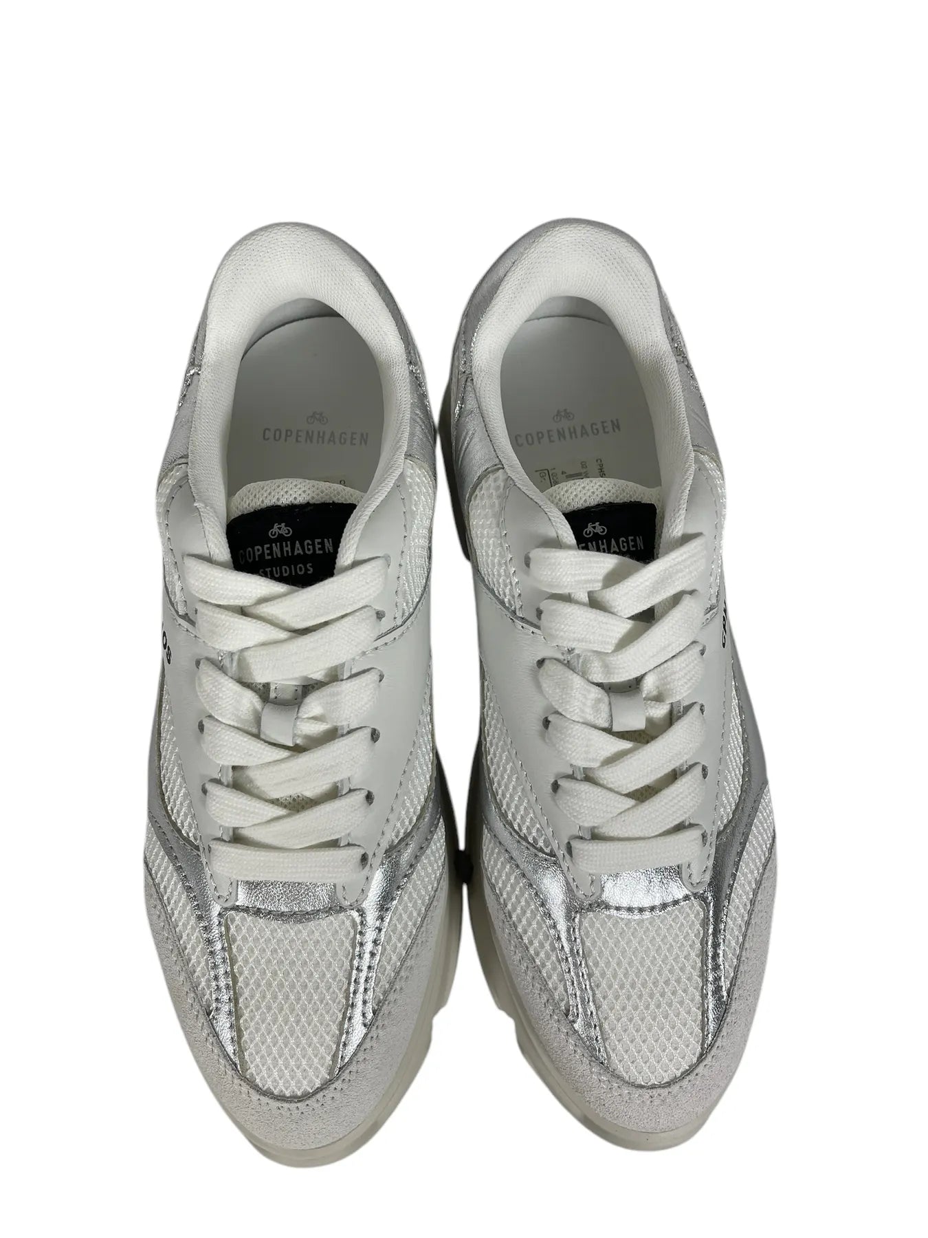 COPENHAGEN CPH54 MATERIAL MIX DAMEN PLATEAU SNEAKER WHITE/SILVER