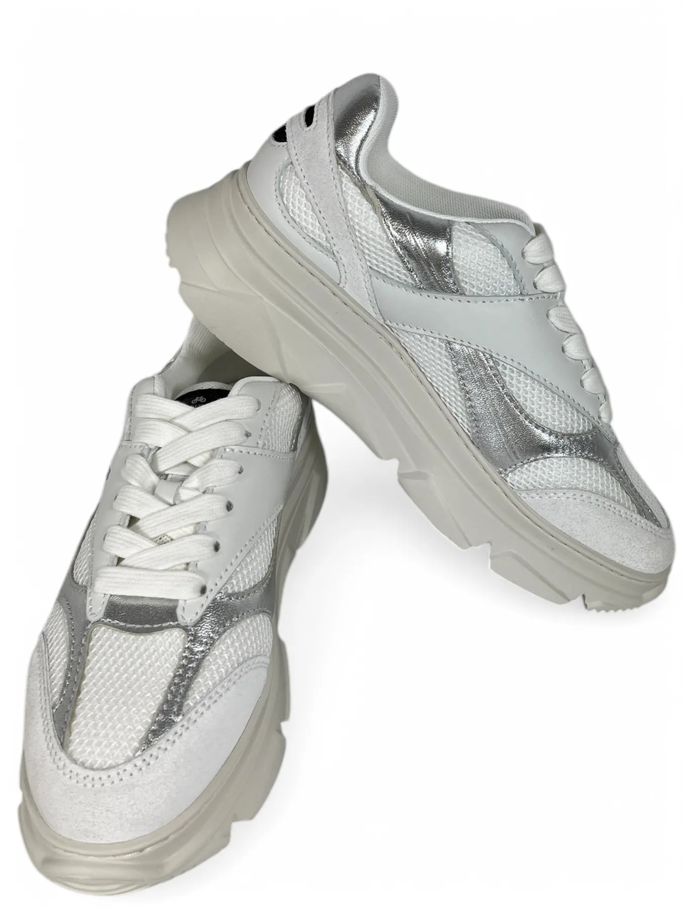 COPENHAGEN CPH54 MATERIAL MIX DAMEN PLATEAU SNEAKER WHITE/SILVER