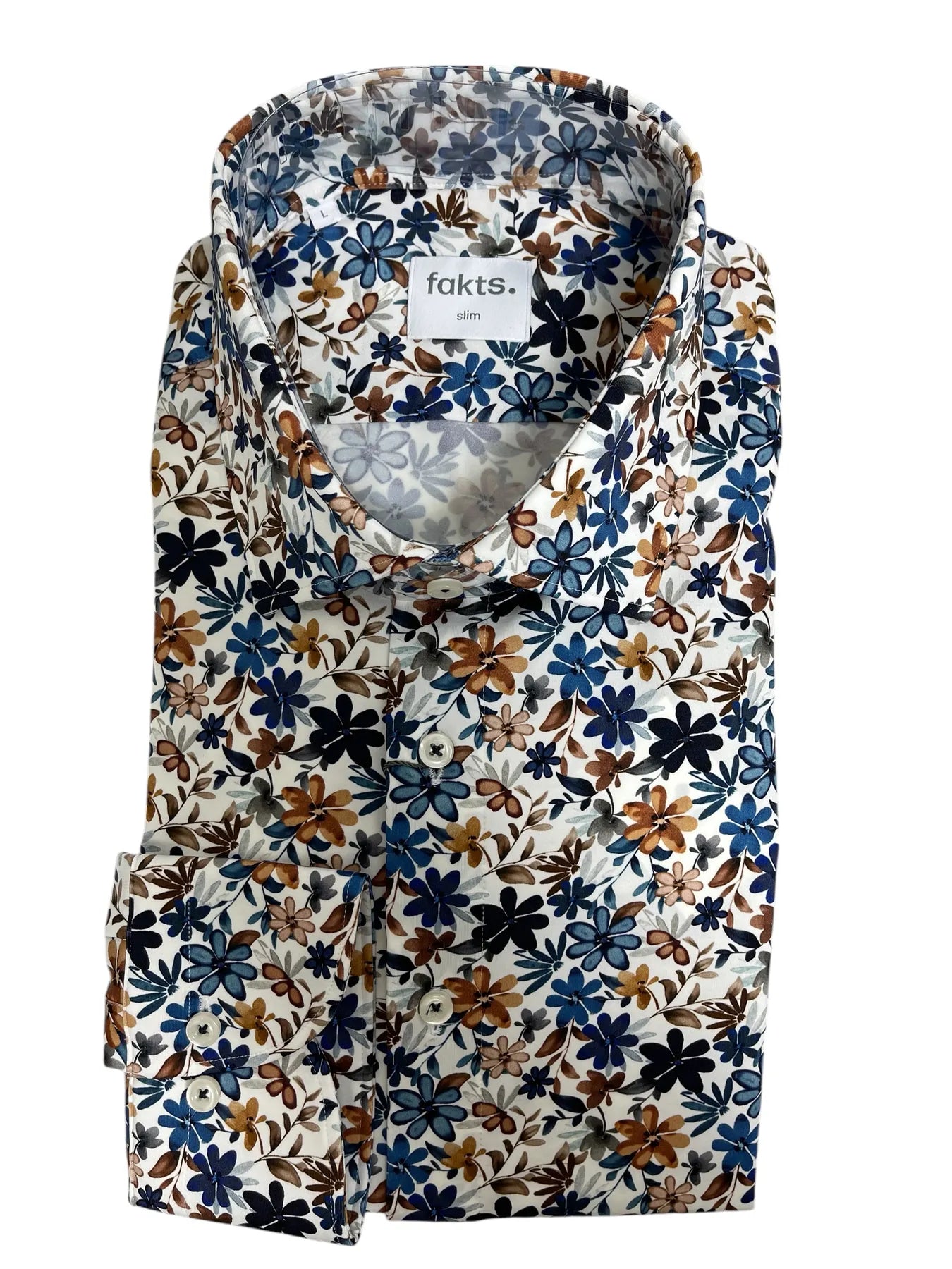 fakts 6342 Shirt Slim Fit Leisure Herren Hemd colorfull flower 057