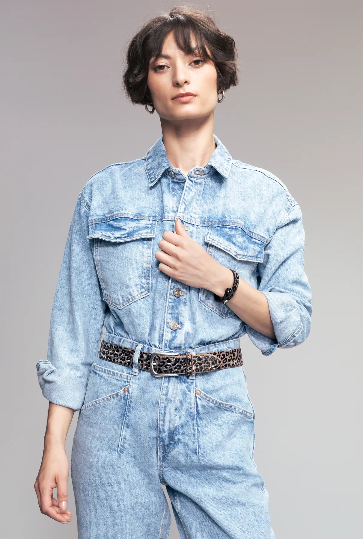 B.BELT
BB1062L64 Cat Silber 35 mm Ledergürtel Leo