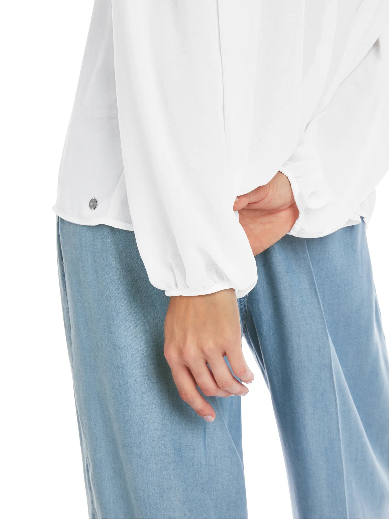 MARC CAIN YC 51.36 W30 Rethink Together Bluse mit Spitze Weiß