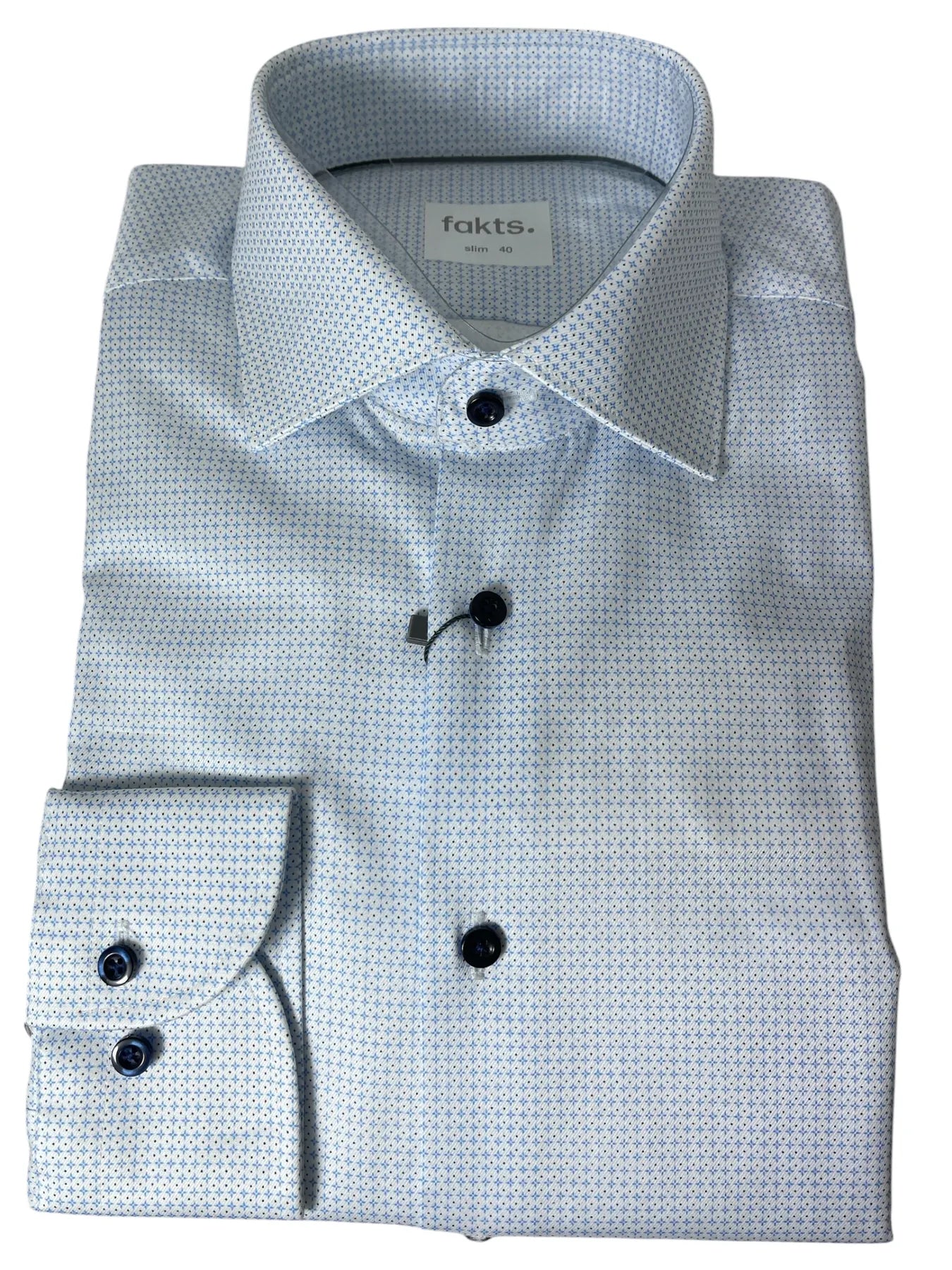 fakts 6336 Shirt Slim Fit Leisure Herren Hemd blue light minimal