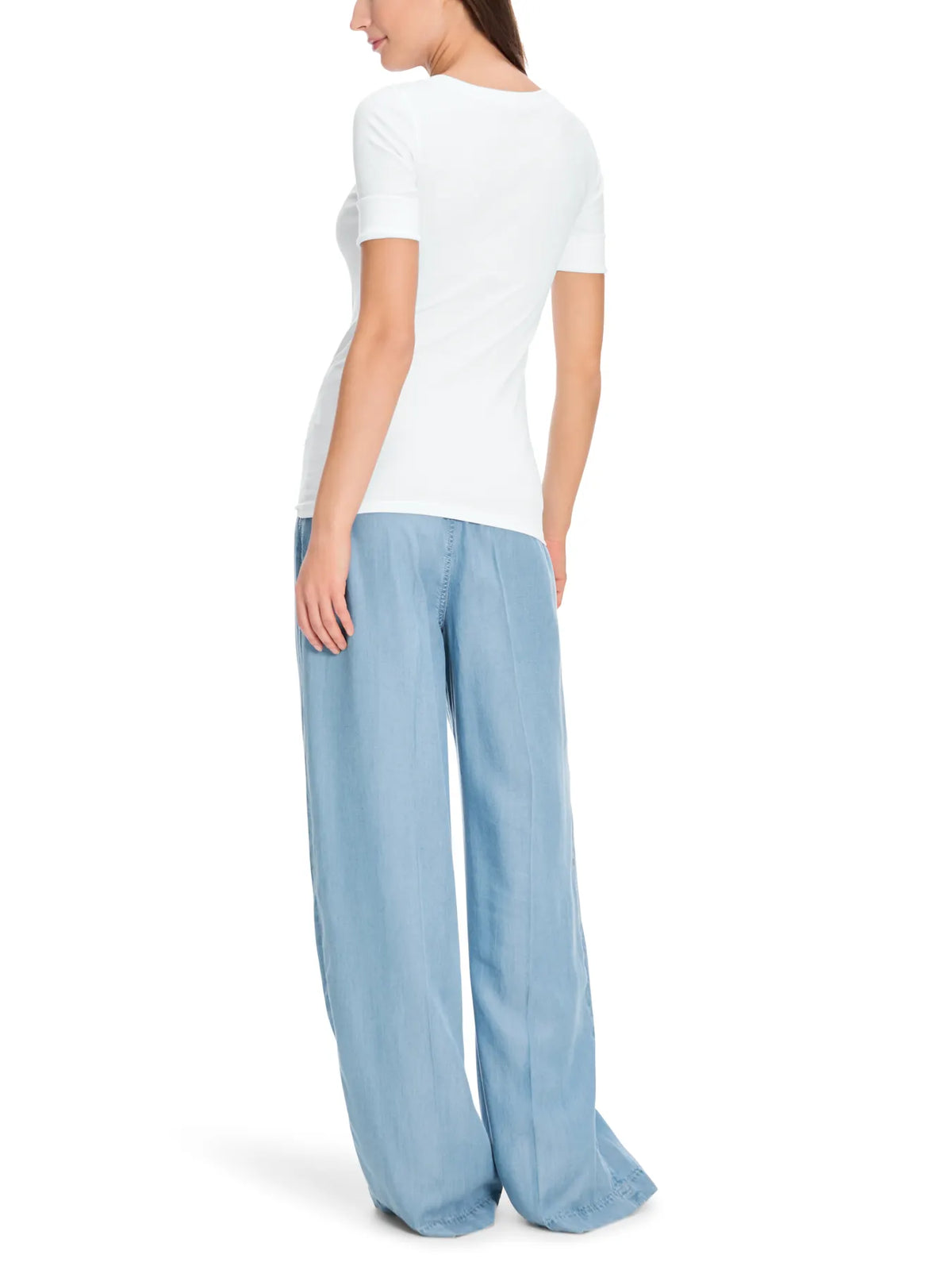 MARC CAIN +E 48.69 J14 hochwertiges Basic-Shirt weiss white 100