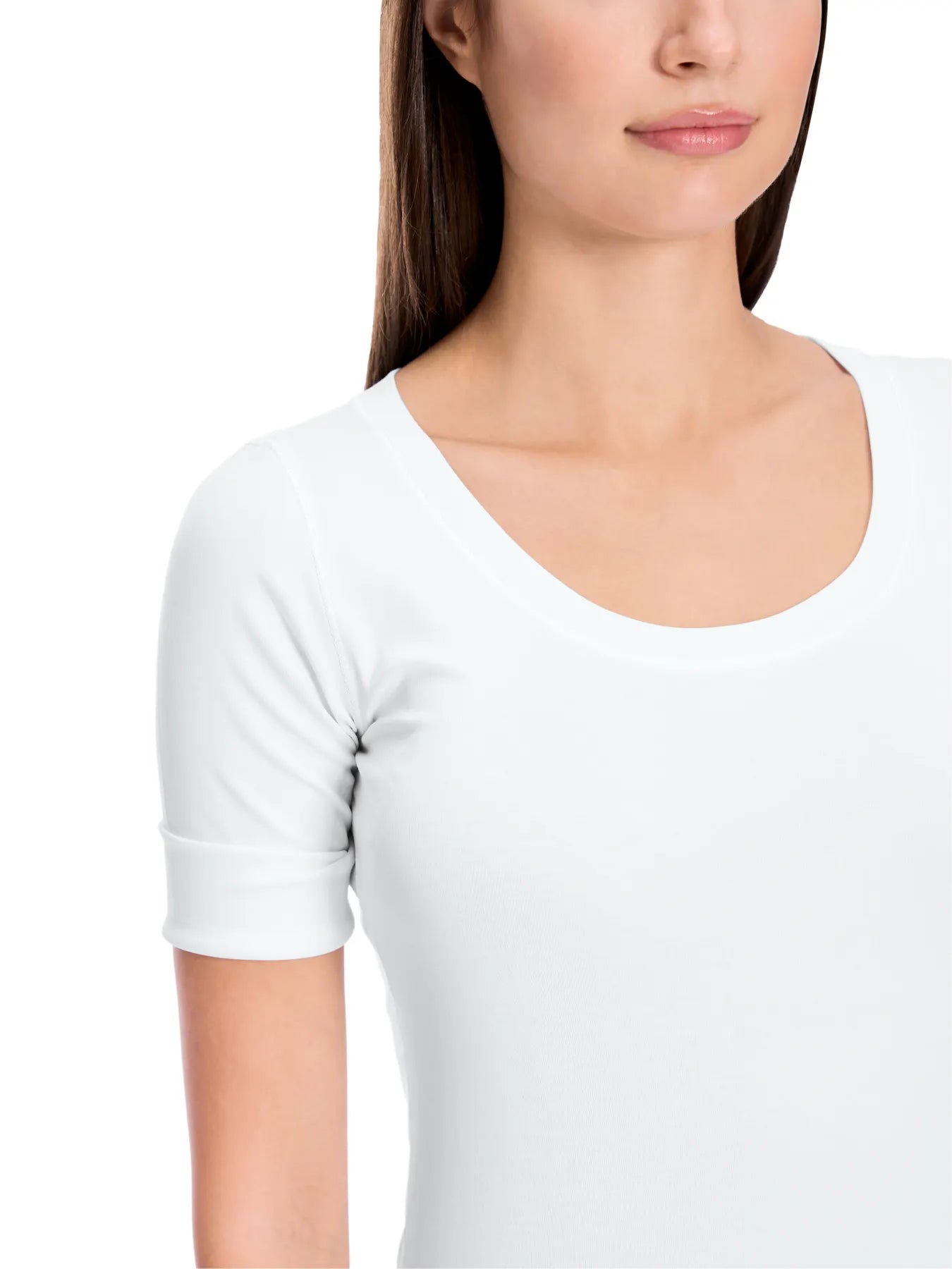 MARC CAIN +E 48.69 J14 hochwertiges Basic-Shirt weiss white 100