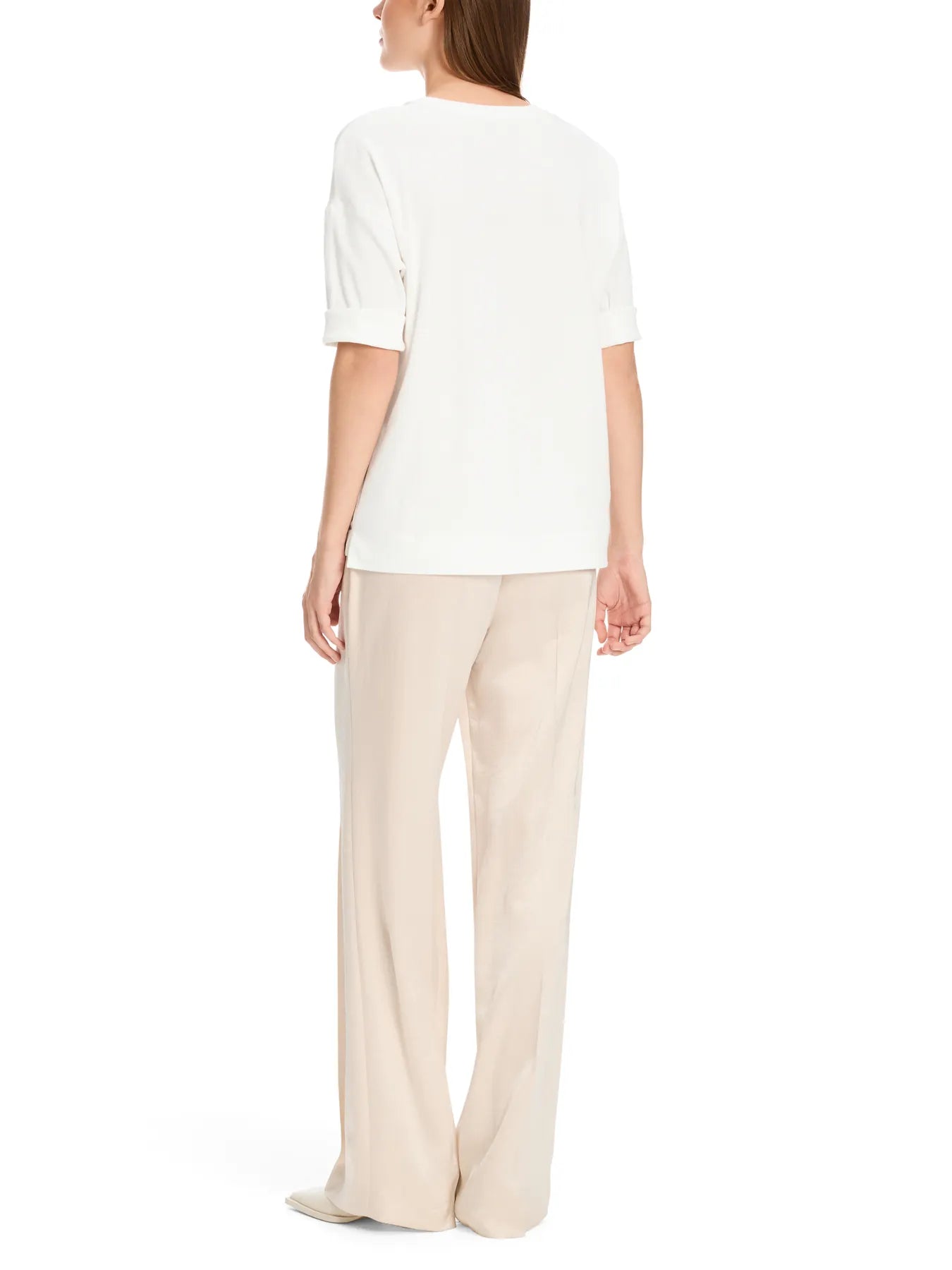 MARC CAIN
+E 55.01 J29 Blusenshirt aus Material-Mix off-white