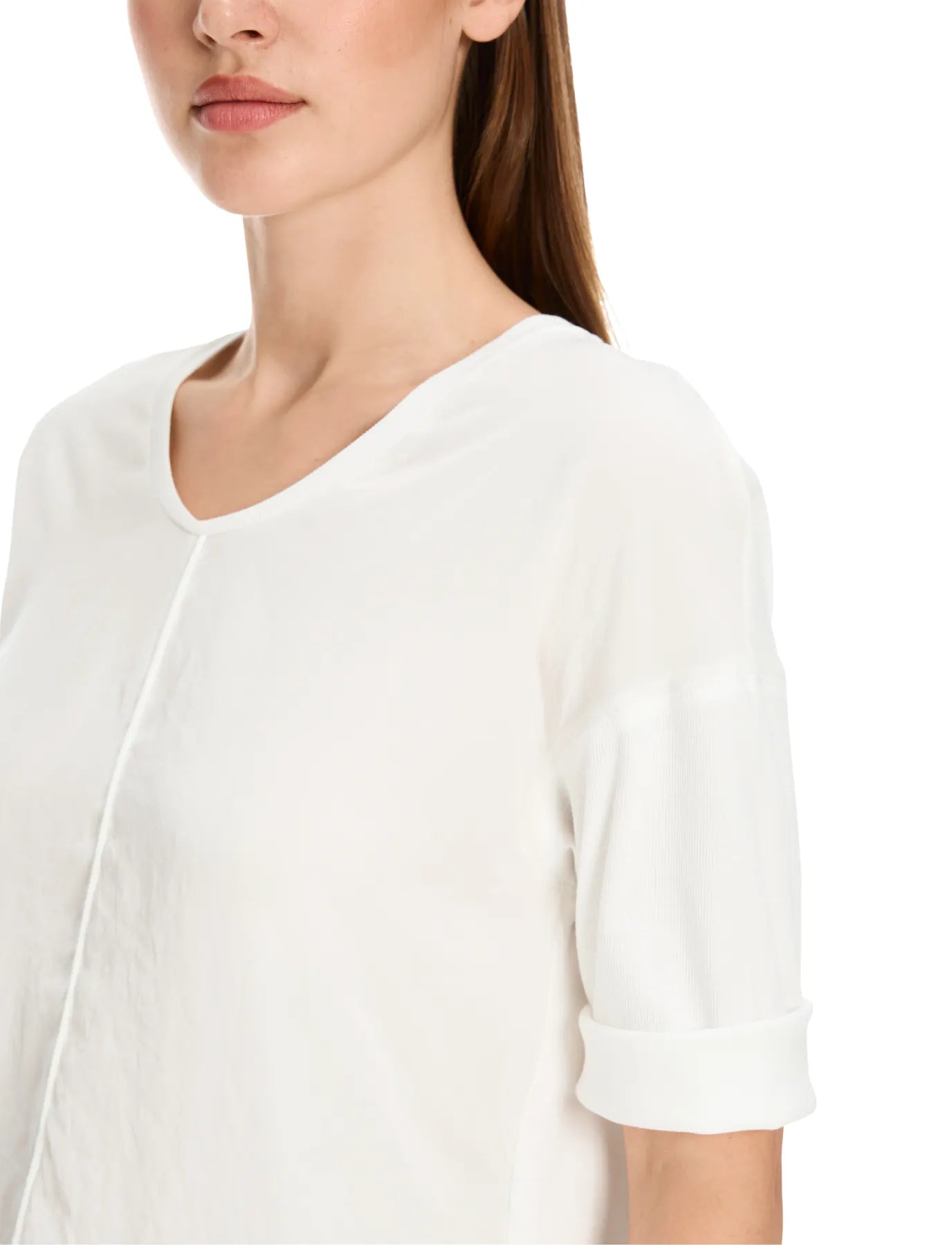 MARC CAIN
+E 55.01 J29 Blusenshirt aus Material-Mix off-white