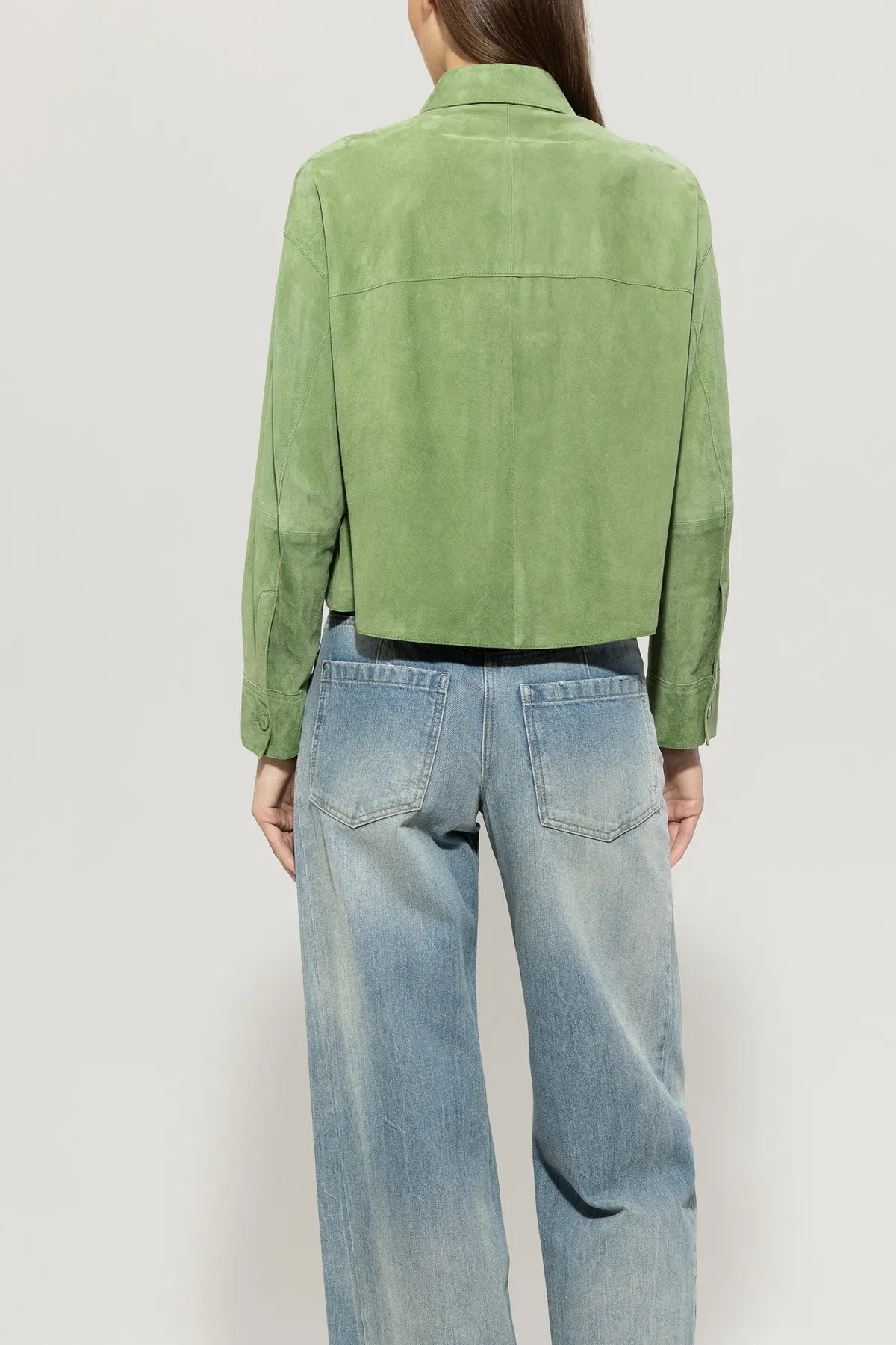 LUISA CERANO
418333/9743-0 Hemd aus Veloursleder easy green