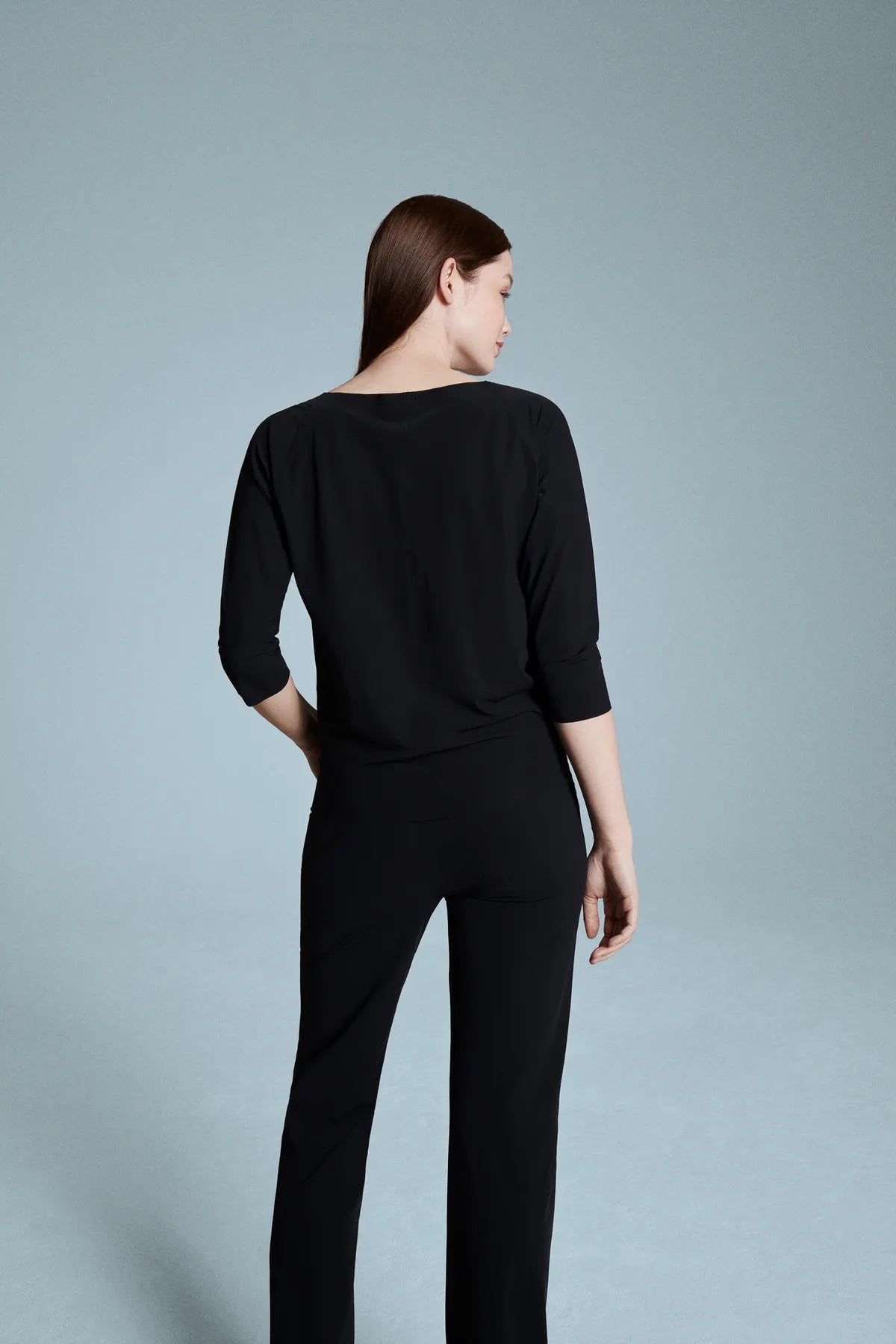 JAPAN TKY NARIKO Damen Bluse T-Shirt mit hohem Stretchkomfort Black-Blue 342