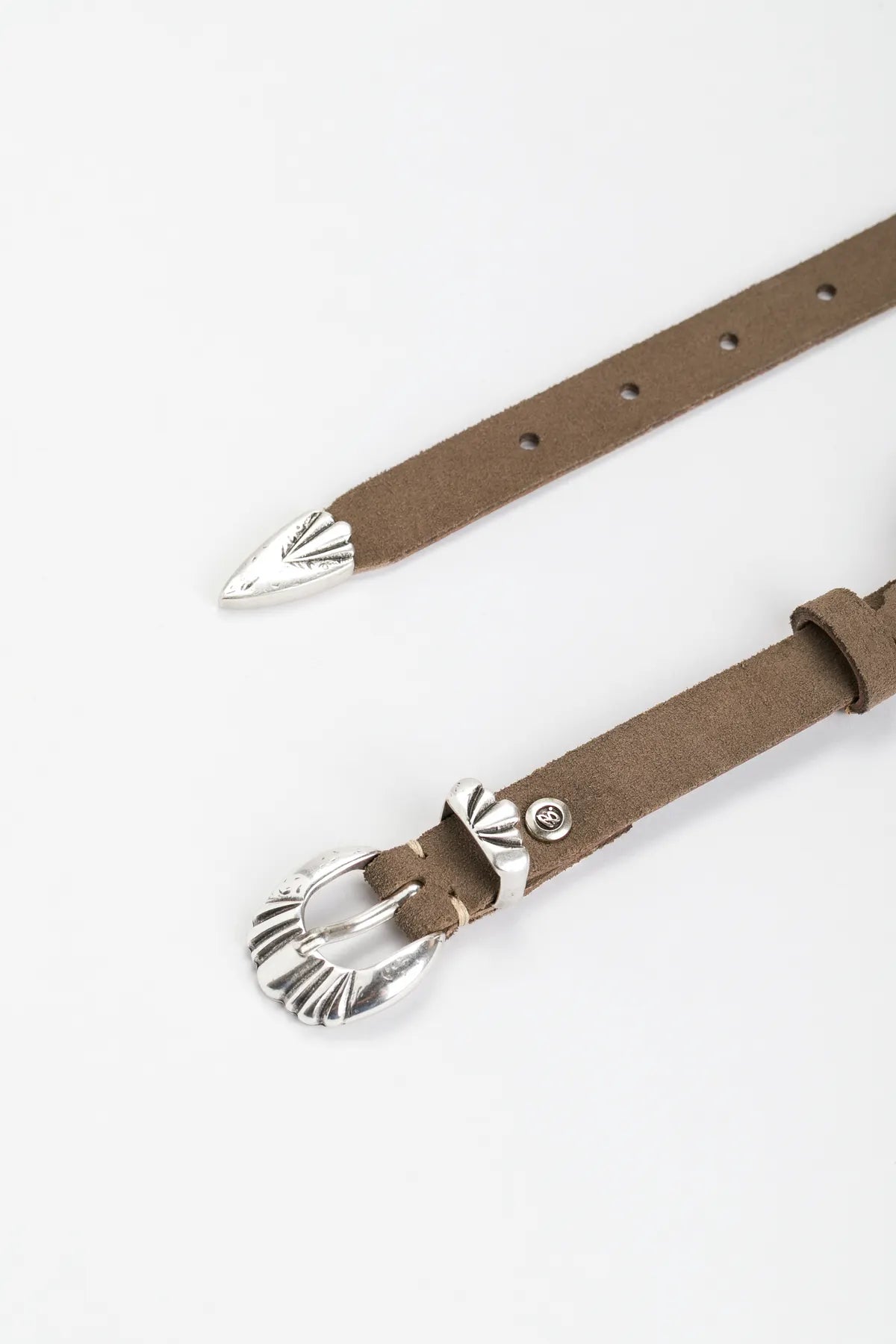 B.BELT BB1060L18 Damen Ledergürtel Q. 6420 Pansy 20 mm grau taupe