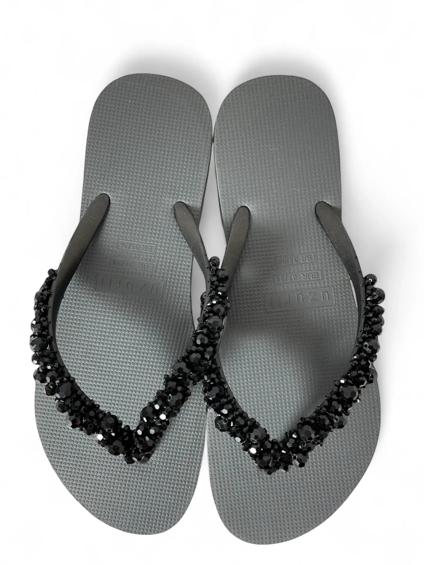 UZURII LIZZY SILVER Damen Luxury Zehentrenner Ziersteine