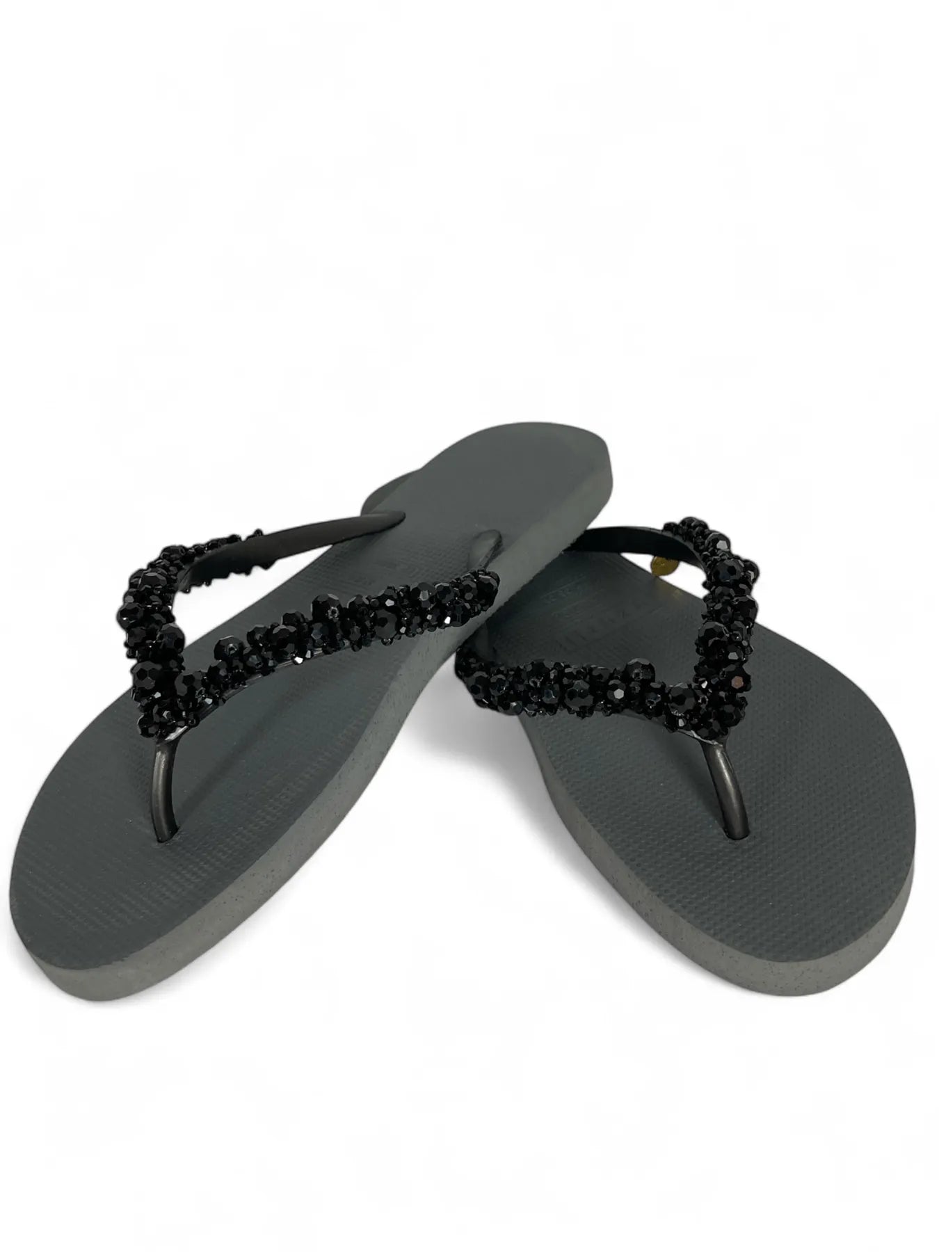 UZURII LIZZY SILVER Damen Luxury Zehentrenner Ziersteine