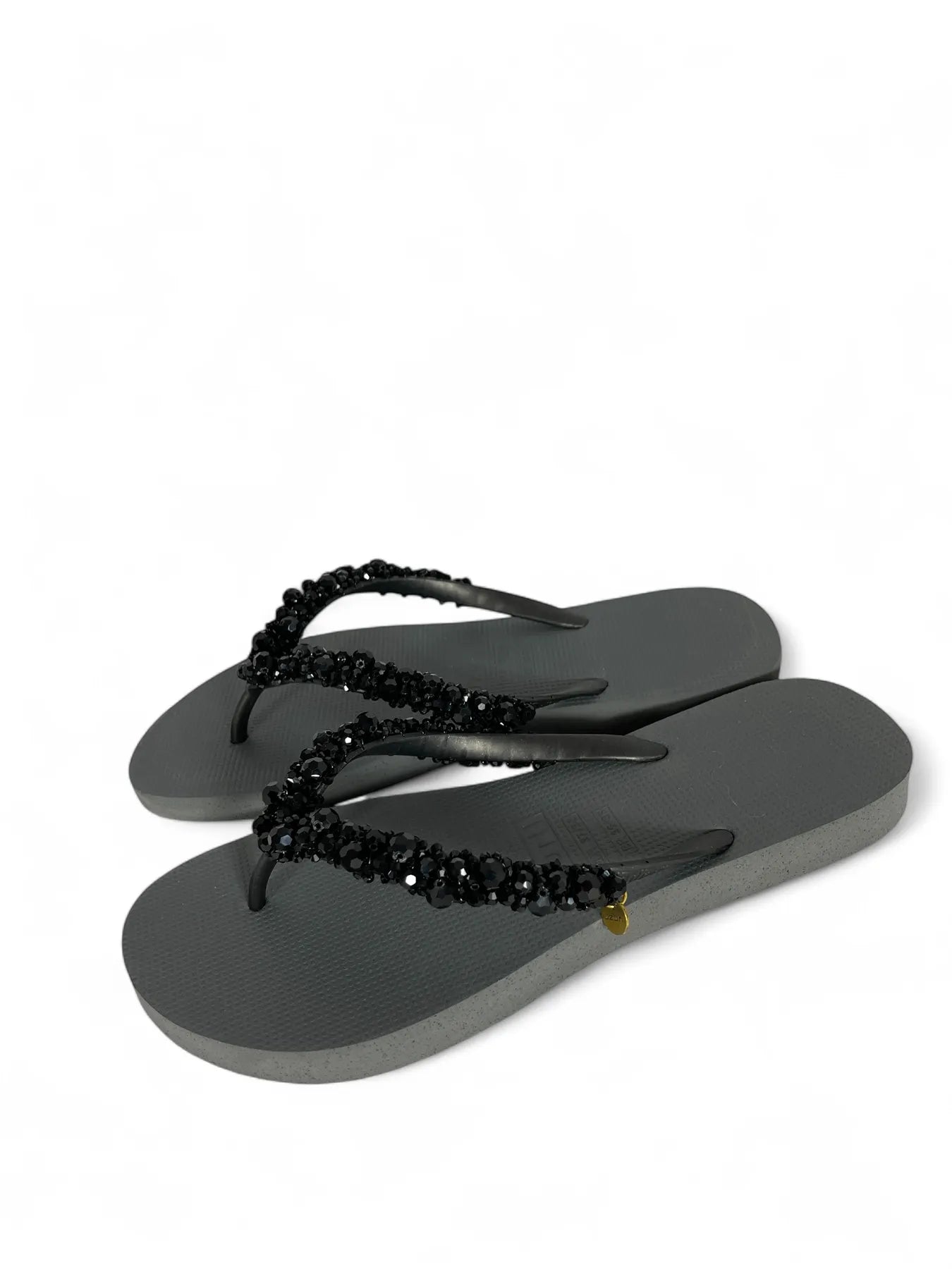 UZURII LIZZY SILVER Damen Luxury Zehentrenner Ziersteine