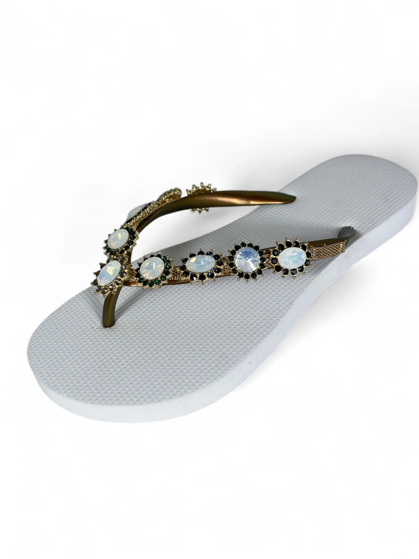 UZURII PEARL MONROE DAMEN FLIP FLOPS BADE ZEHENTRENNER STRASSSTEINE WHITE