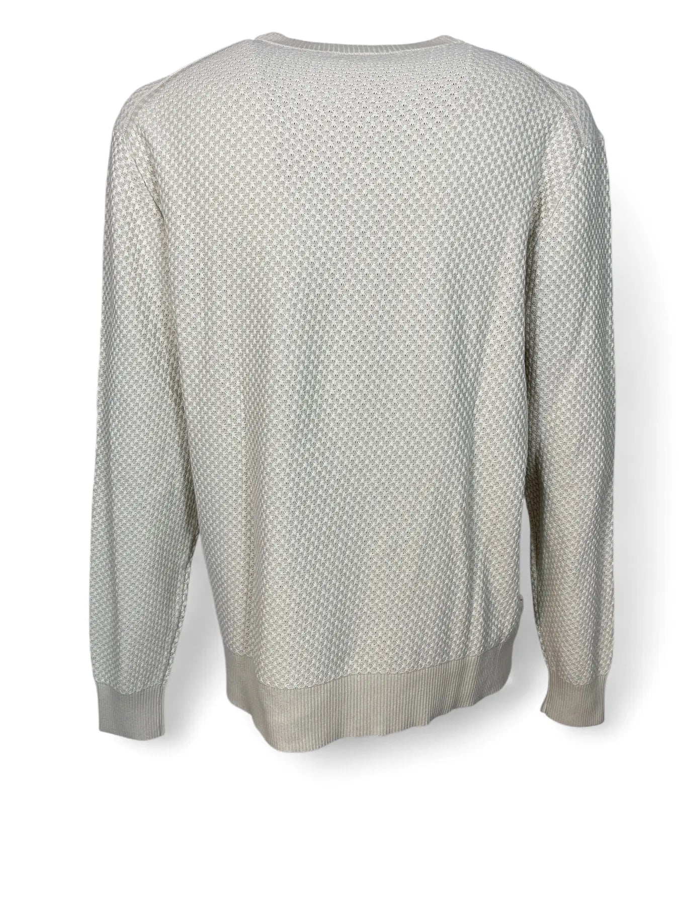 CALVIN KLEIN K10K114014 TWO TONE HONEYCOMB MW SWEATER PULLOVER GREY