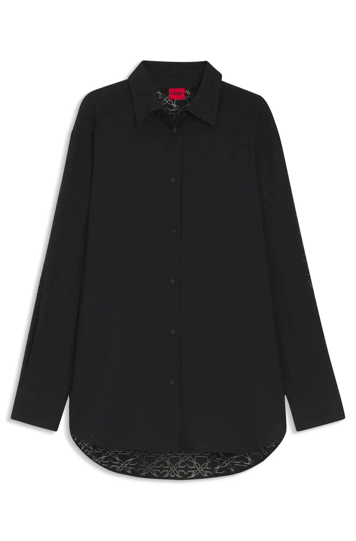 HUGO 50543366 Bluse mit Muster in Ausbrenner-Optik