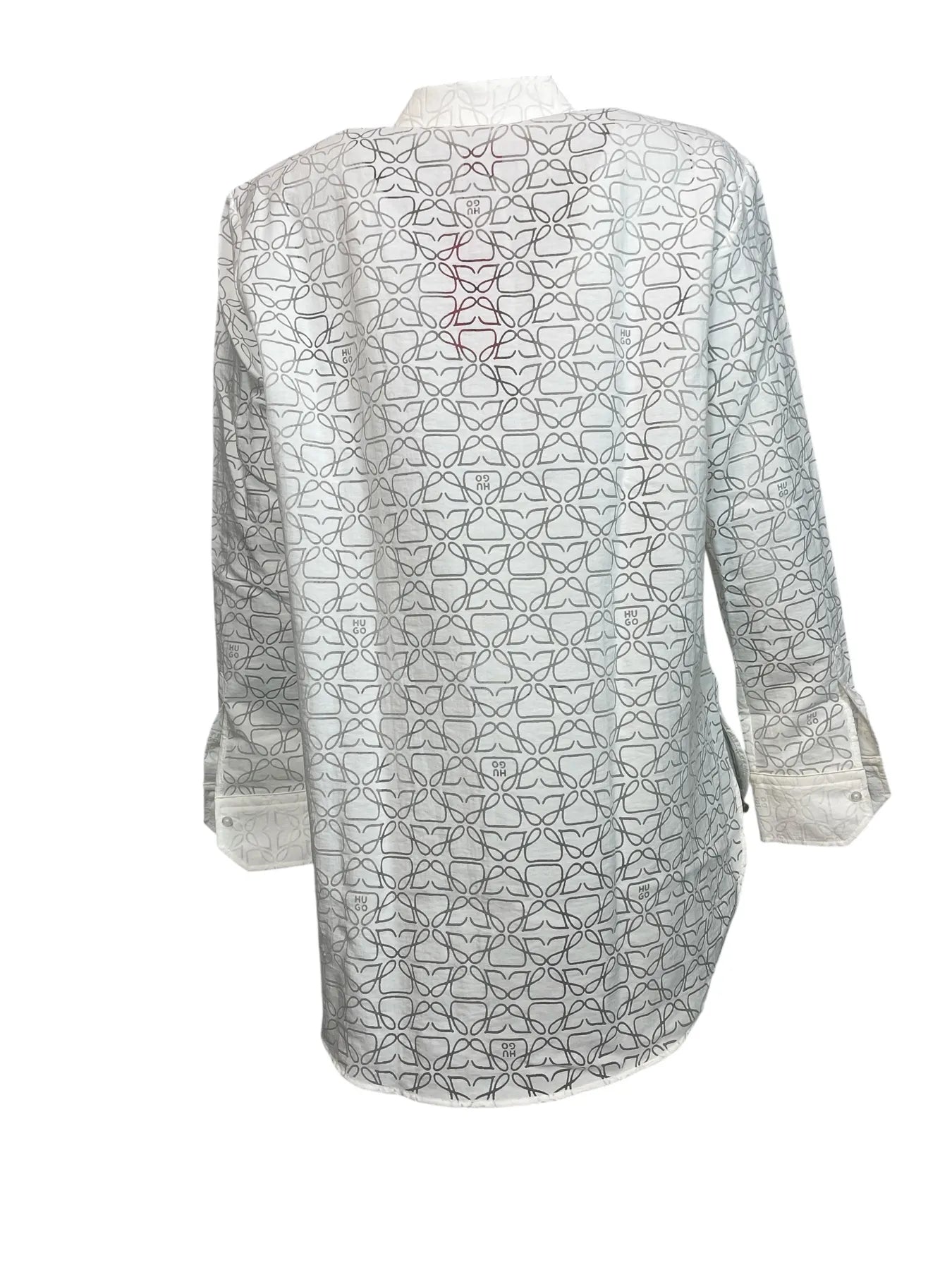 HUGO 50543366 Bluse mit Muster in Ausbrenner-Optik Weiß