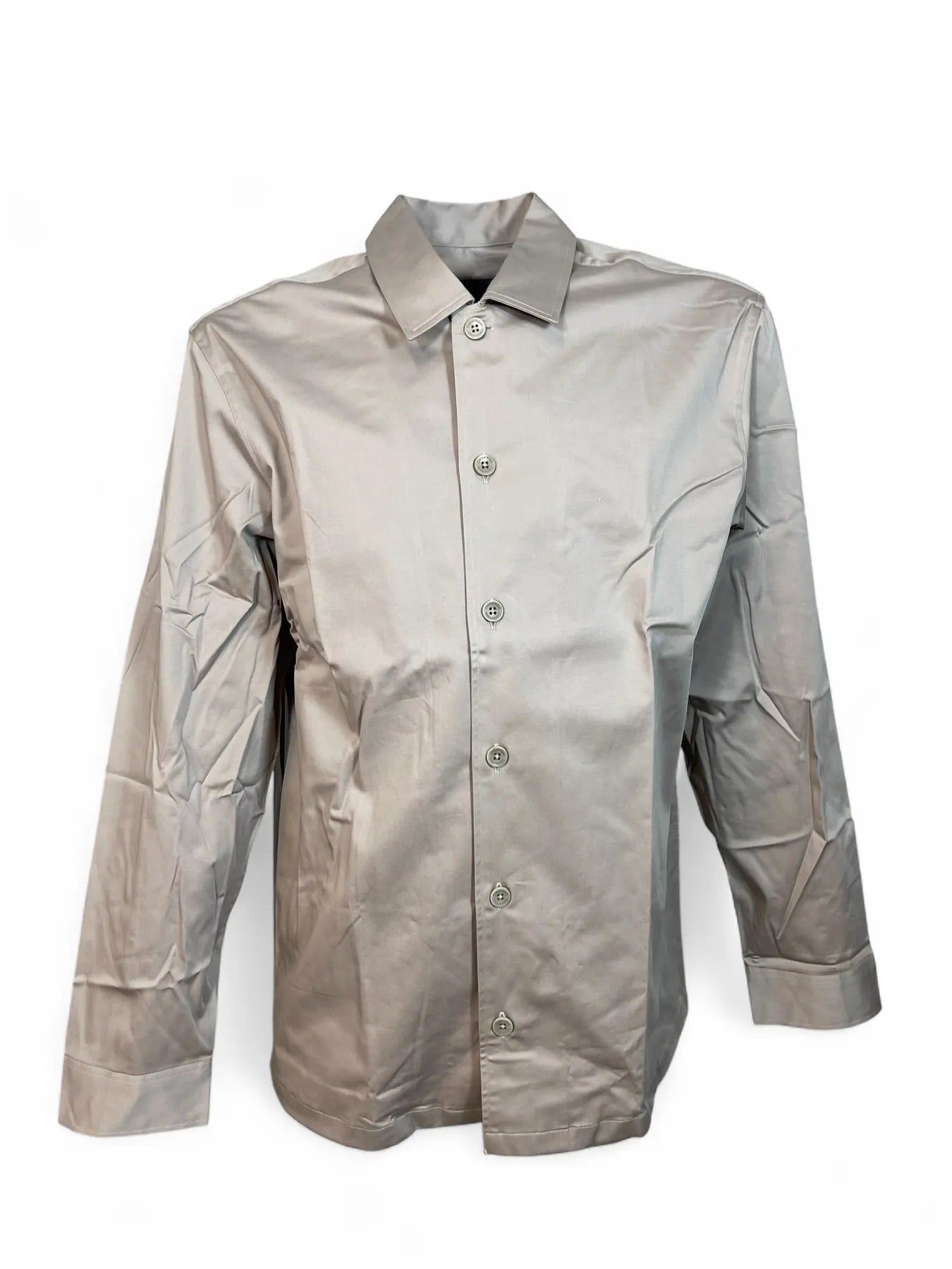 CALVIN KLEIN
K10K112627 STRETCH SATEEN TAILORING SHIRT HERREN HEMDJACKE STEIN GREY