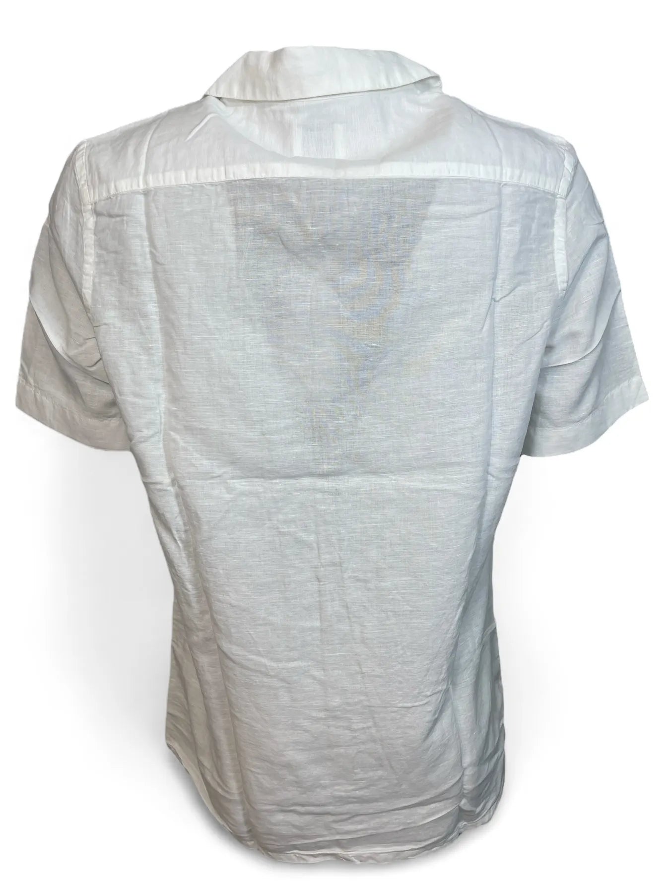 CALVIN KLEIN K10K114197 LINEN COTTON CUBAN S/S SHIRT LEINEN HEMD WHITE