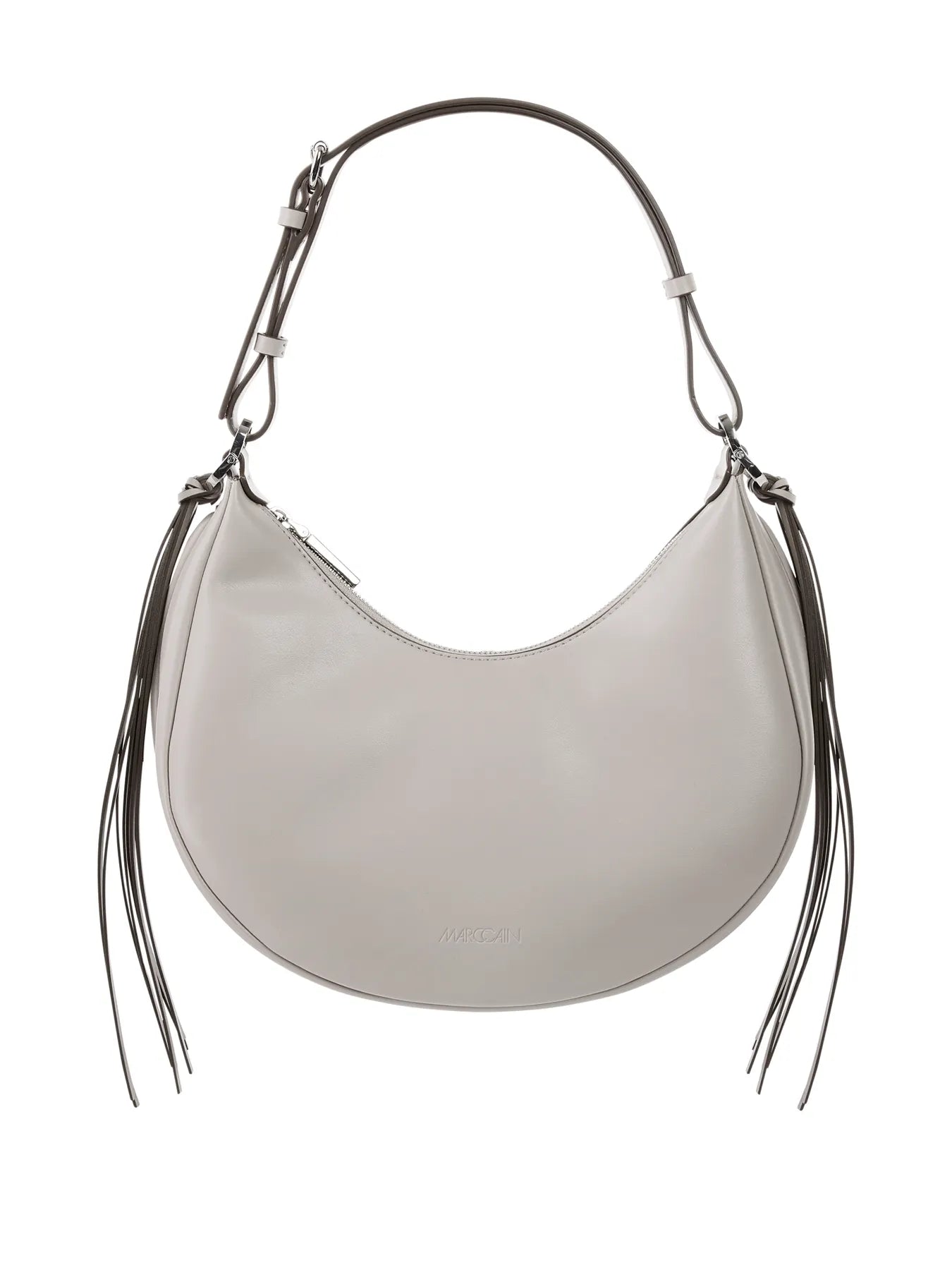 MARC CAIN 4066136966777 Schultertasche in Halbmondfrom Grau