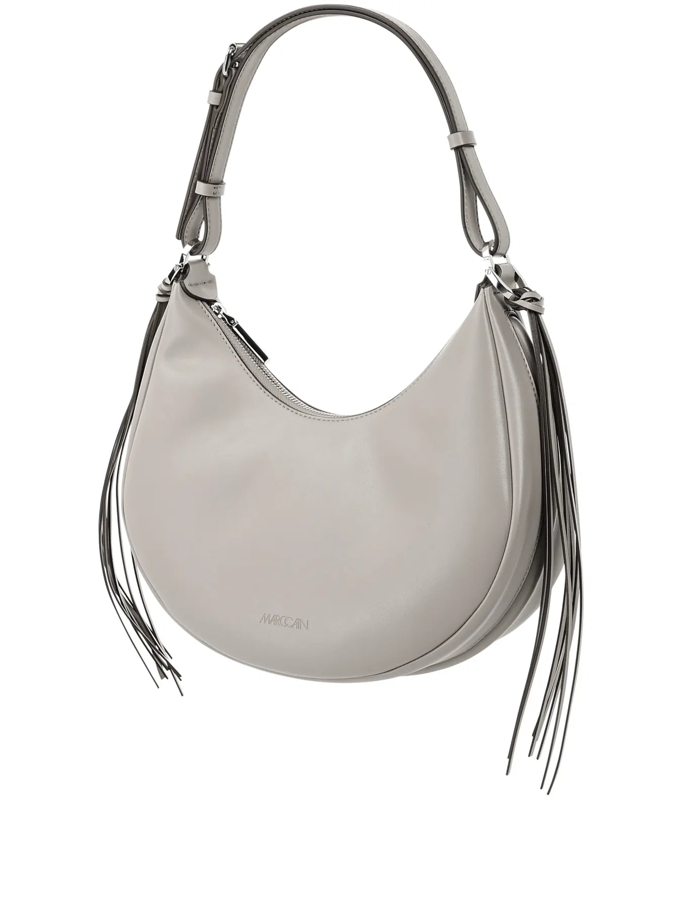 MARC CAIN 4066136966777 Schultertasche in Halbmondfrom Grau