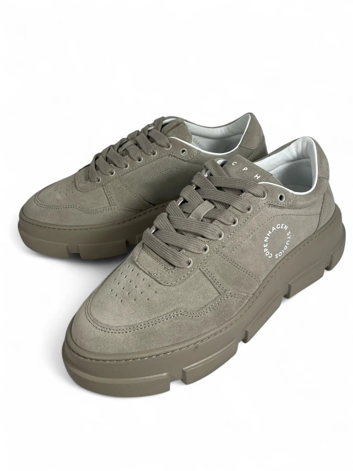 COPENHAGEN CPH435 SUEDE DAMEN PLATEAU SNEAKER LIGHT STONE