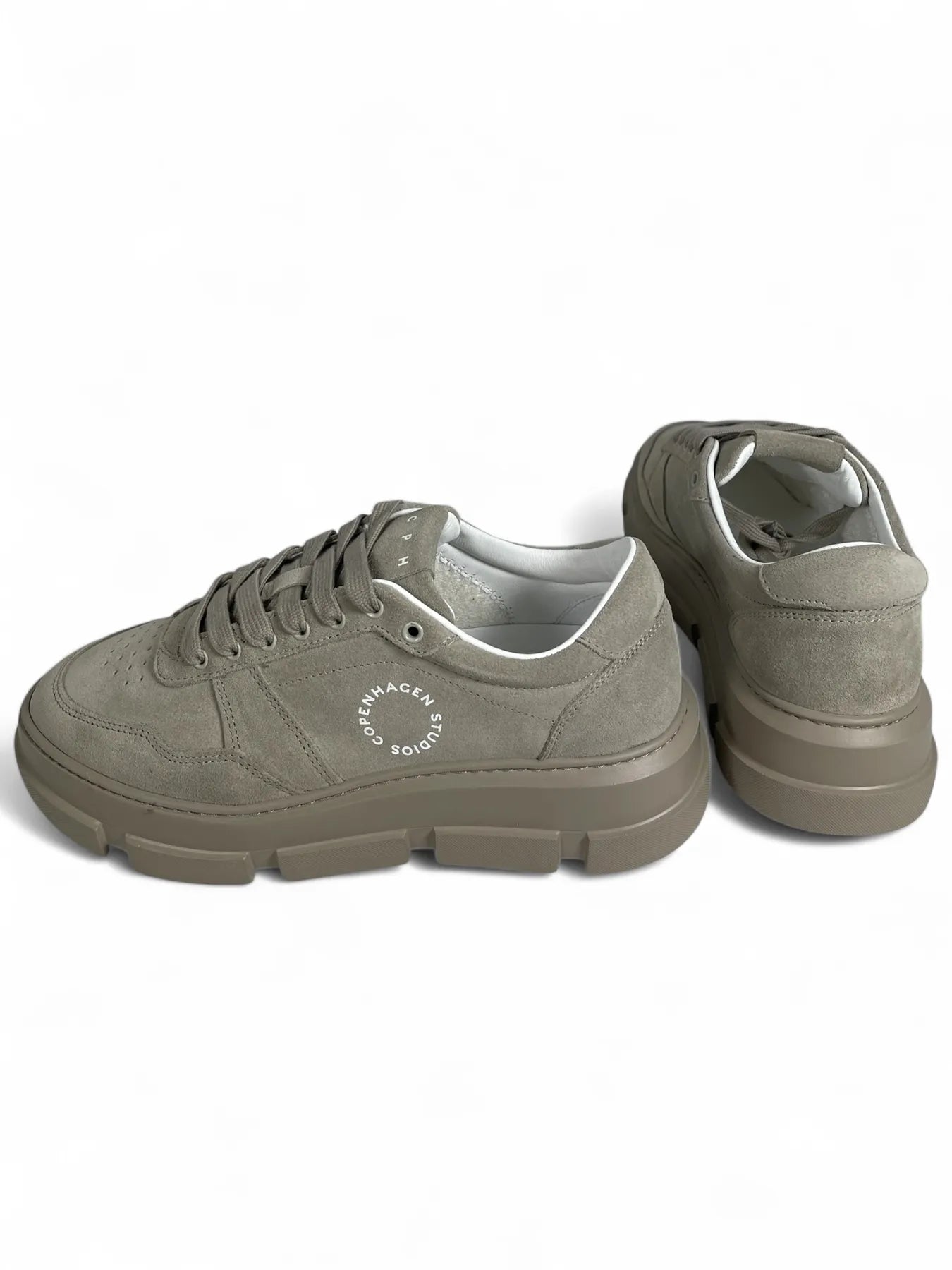 COPENHAGEN CPH435 SUEDE DAMEN PLATEAU SNEAKER LIGHT STONE